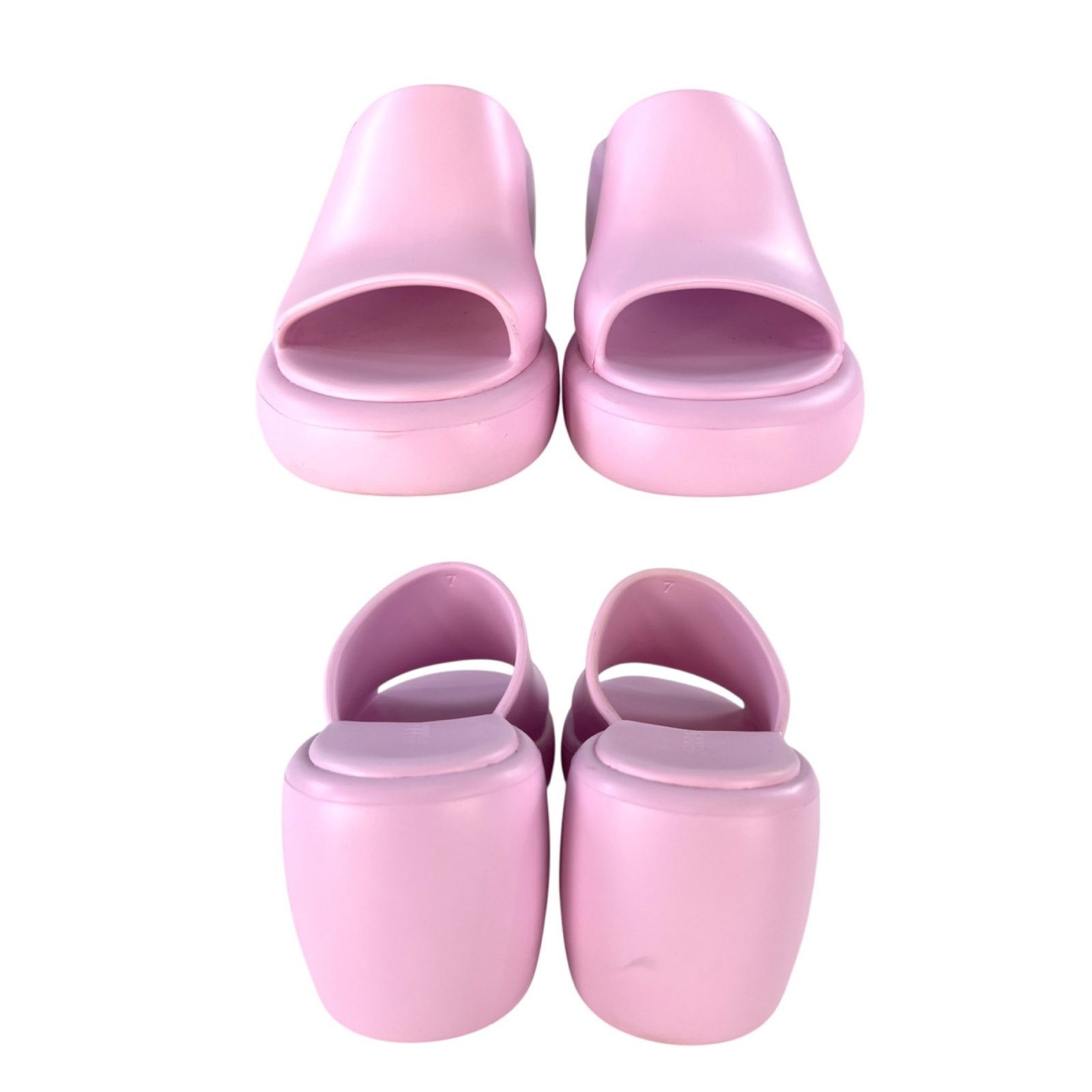 Salvatore Ferragamo Ferragamo Pink Rubber Platform Sandals Size US 7 / EU 40 - 4 Thumbnail