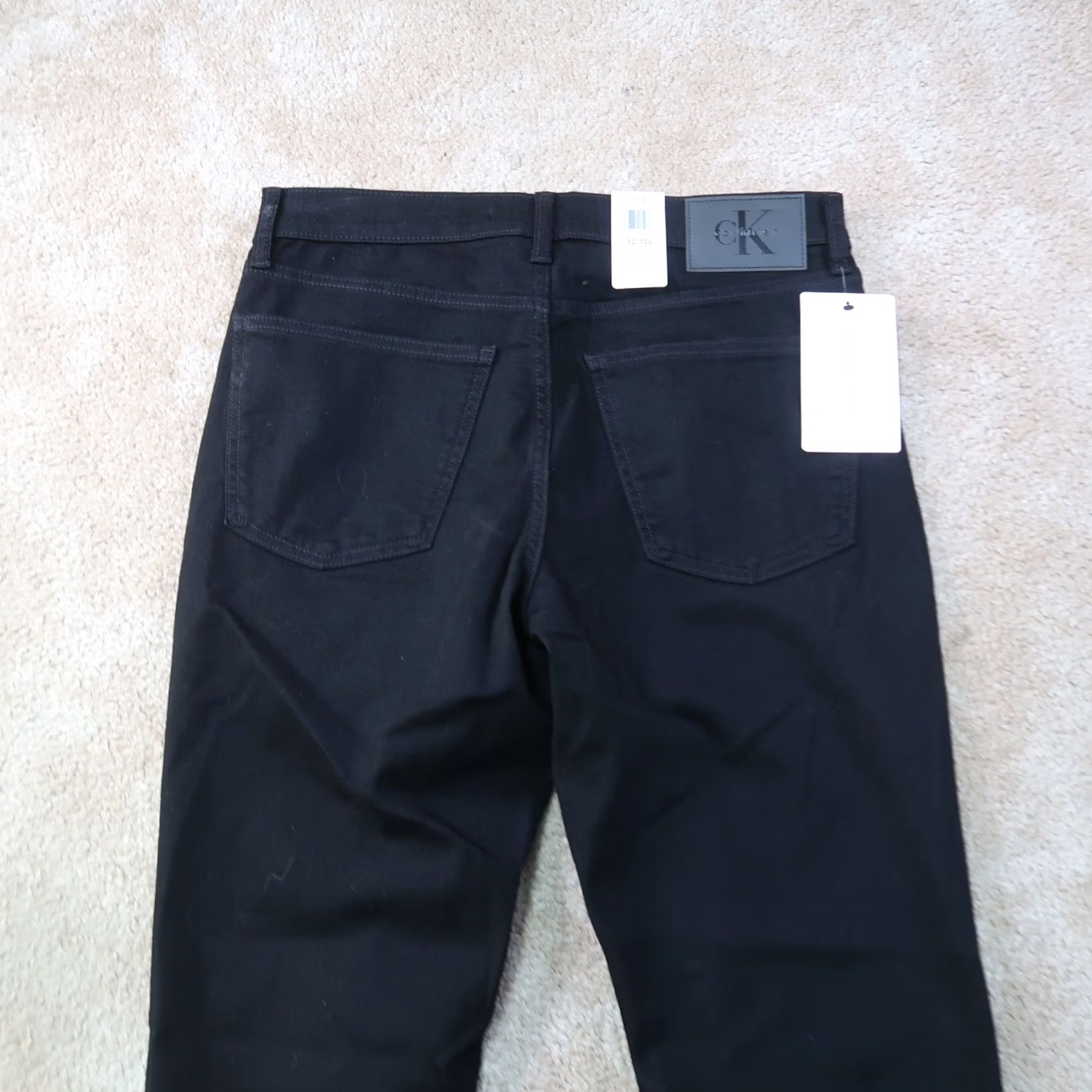 Calvin Klein Calvin Klein Jeans Mens 32x32 Black Denim Stretch Flex Slim Straight 5-Pocket Regular Inseam 32 Size US 32 / EU 48 - 6 Thumbnail