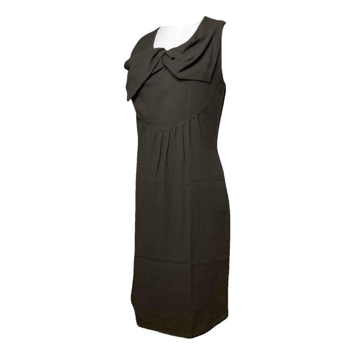 Givenchy Khaki Silk Dresse Size S / US 4 / IT 40 - 1 Thumbnail
