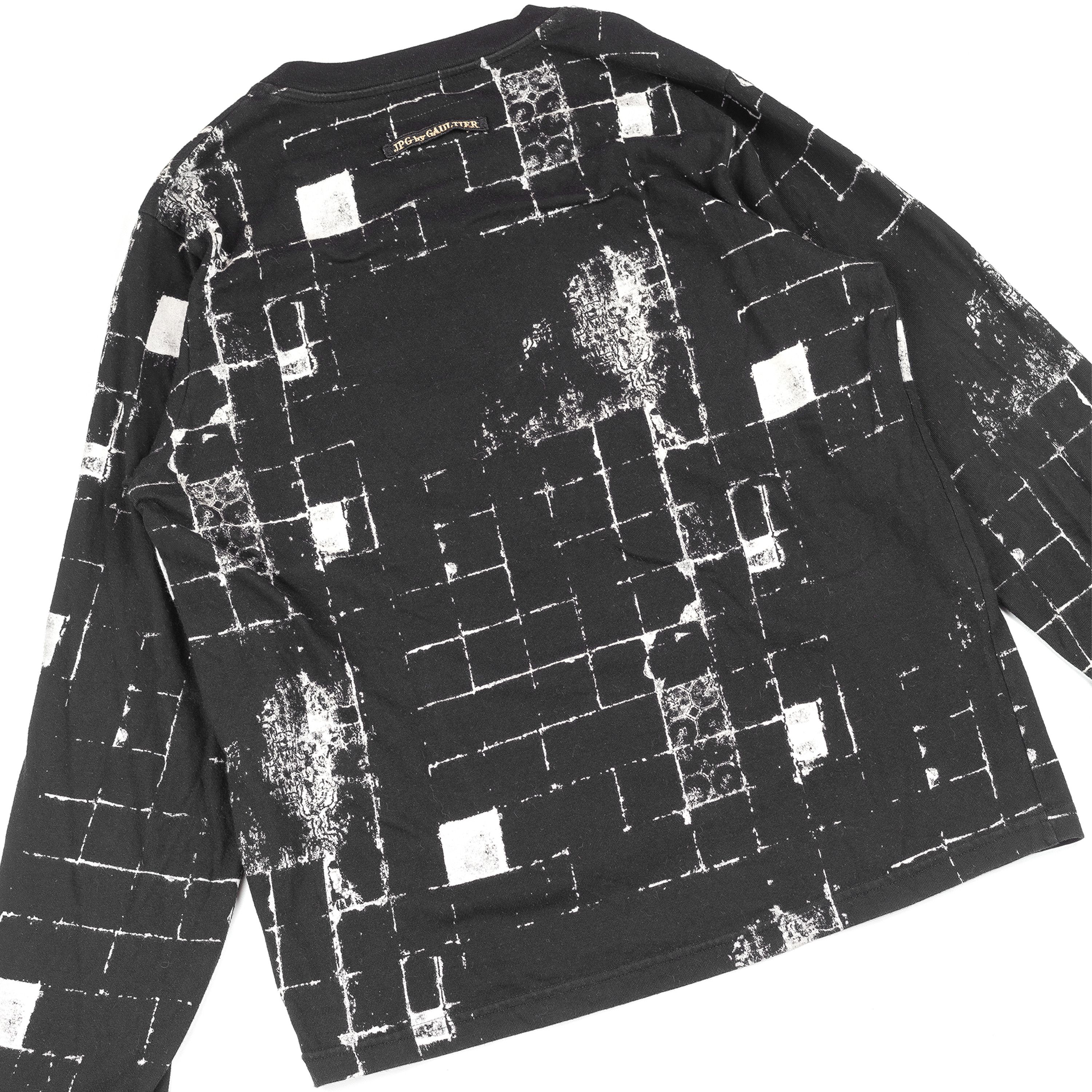 Jean Paul Gaultier × Vintage Jean Paul Gaultier Tiles Black Long Sleeve Top Size US L / EU 52-54 / 3 - 2 Thumbnail