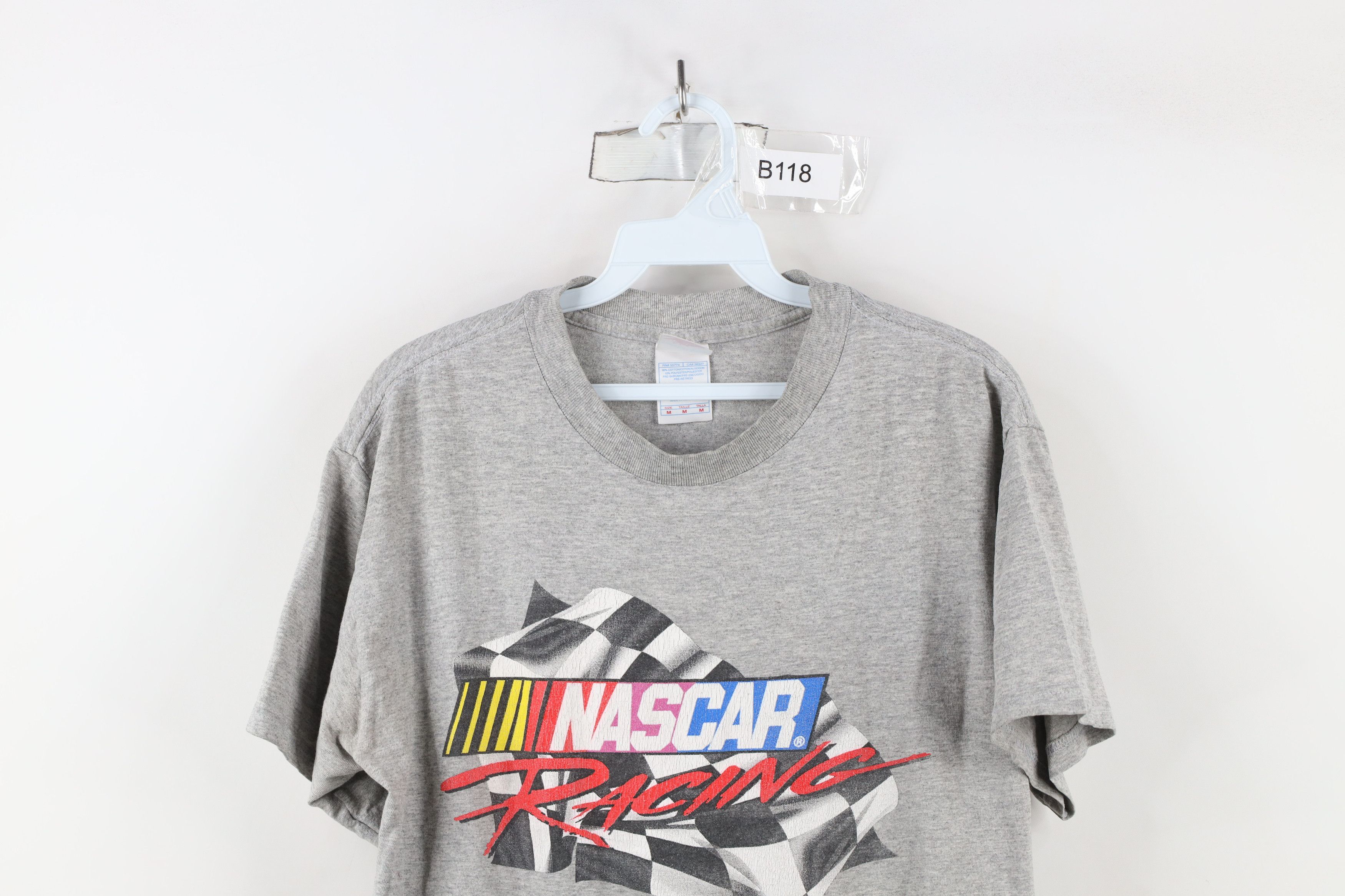 Vintage Vintage 90s Y2K NASCAR Racing Spell Out T-Shirt Gray Size US M / EU 48-50 / 2 - 2 Thumbnail