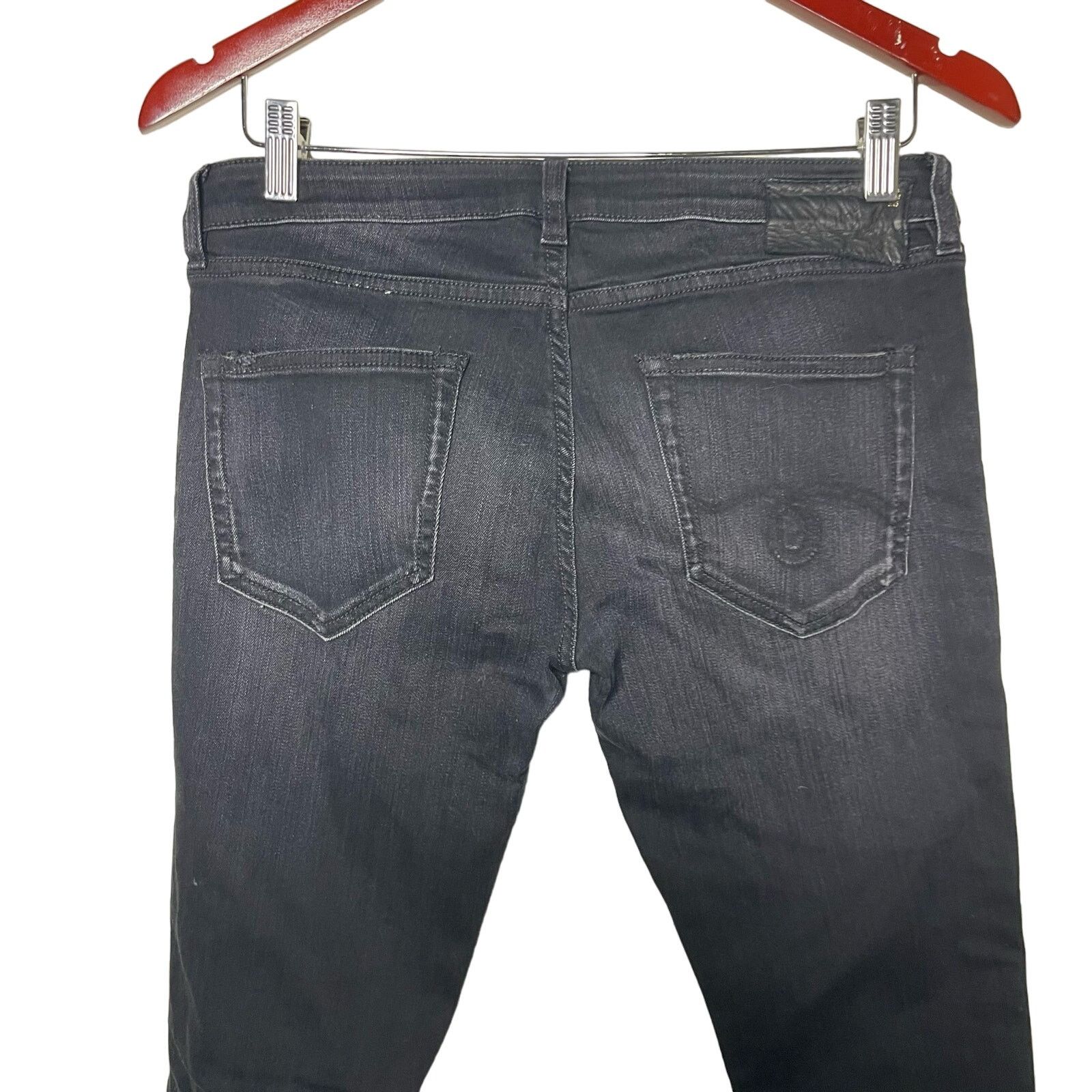 R13 R13 Mid Rise Button Fly Skinny Jeans Black Womens 30 Size 30" / US 8 / IT 44 - 4 Thumbnail