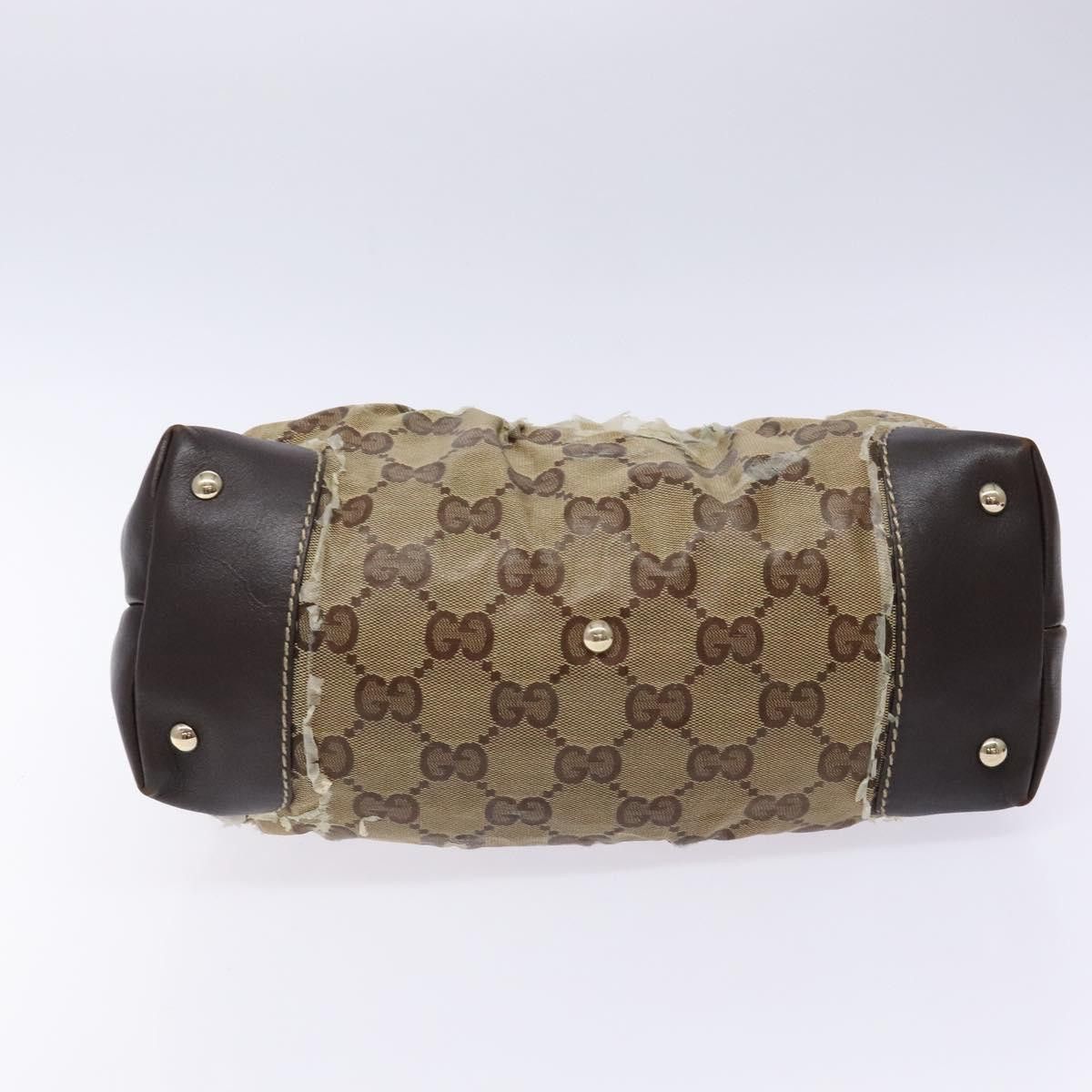 Gucci GUCCI GG Crystal Hand Bag Coated Canvas Beige Gold Size ONE SIZE - 9 Thumbnail