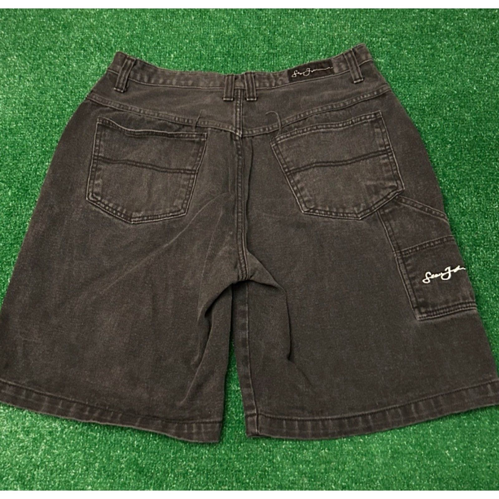 Sean John VINTAGE Sean John Skater JNCO Baggy Jeans Shorts Mens Size 38 Black Jorts Hip Hop Grunge 90s Size US 38 / EU 54 - 4 Thumbnail