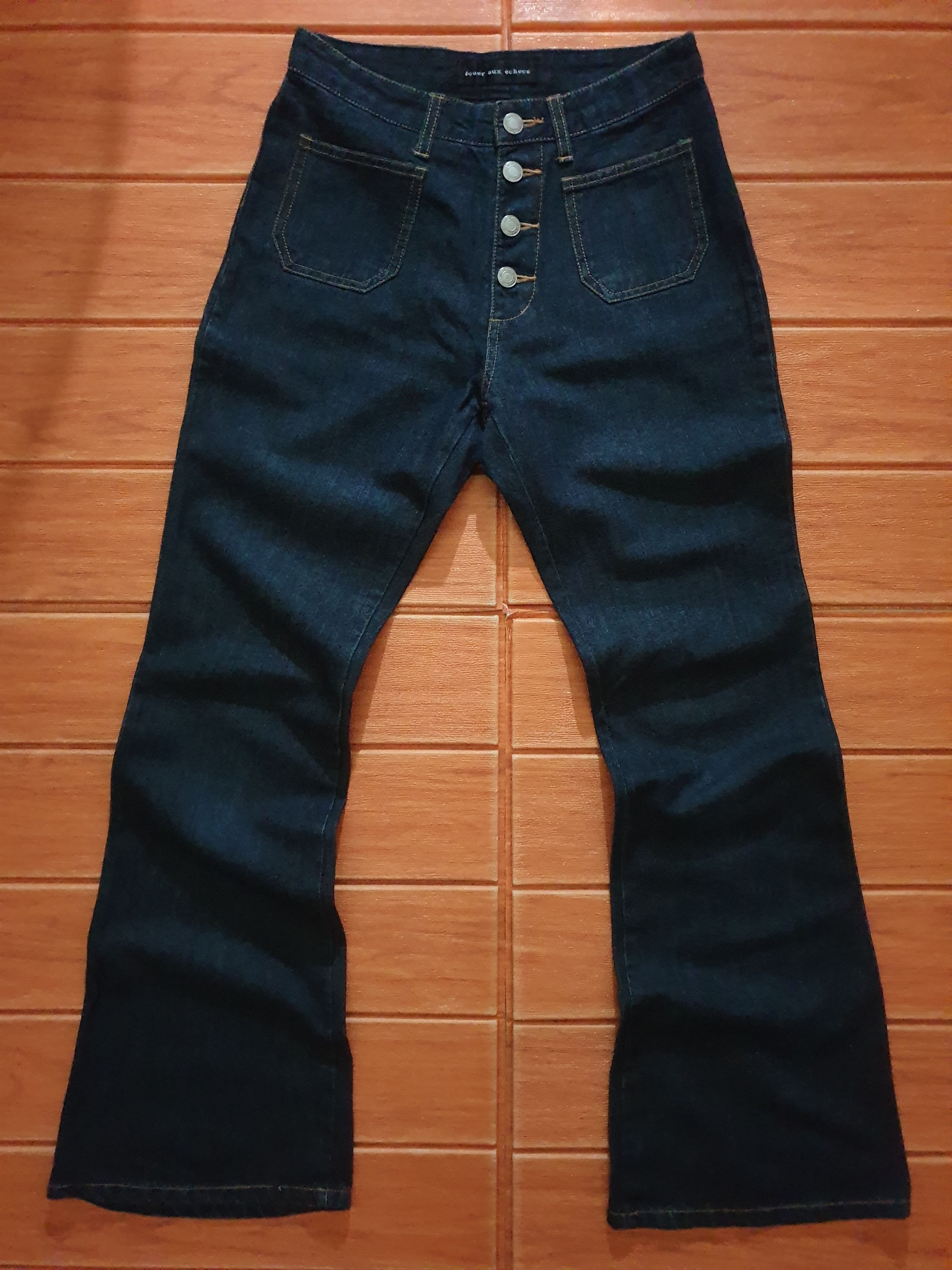 Japanese Brand 💥Jouer aux echecs denim boot cut pant Size US 27 - 1 Thumbnail