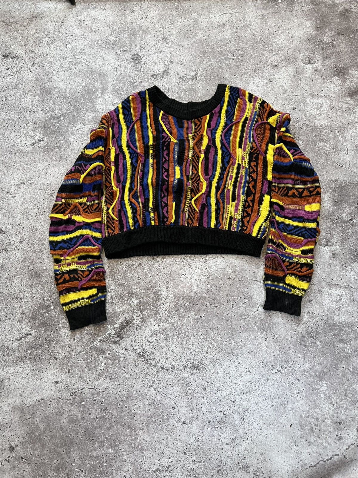 Other Vintage Coogi Style Cropped Sweater Geometric Knit Pattern Size US M / EU 48-50 / 2 - 2 Thumbnail