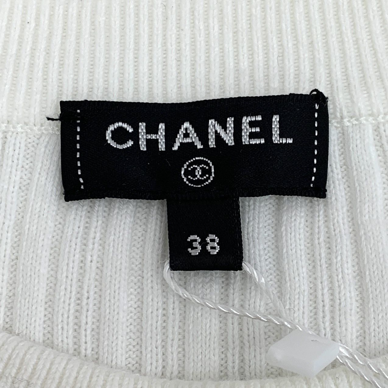 Chanel Chanel White Cotton Short Sleeve Knit Sweatshirt Size S / US 4 / IT 40 - 7 Thumbnail