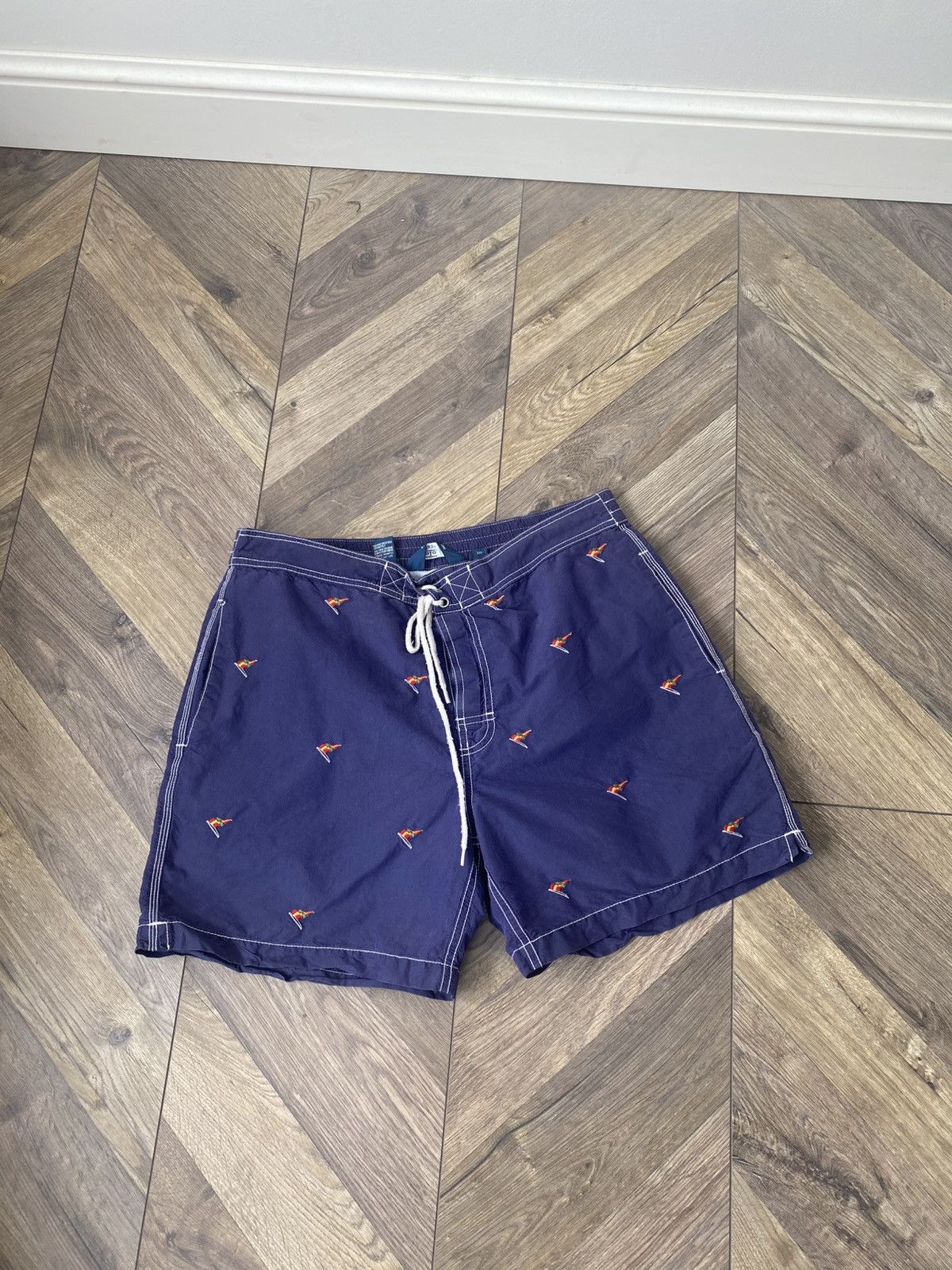 Polo Ralph Lauren × Vintage VINTAGE Polo Ralph Swim Trunks Blue Board Shorts 90s 00s Size US 31 - 3 Thumbnail