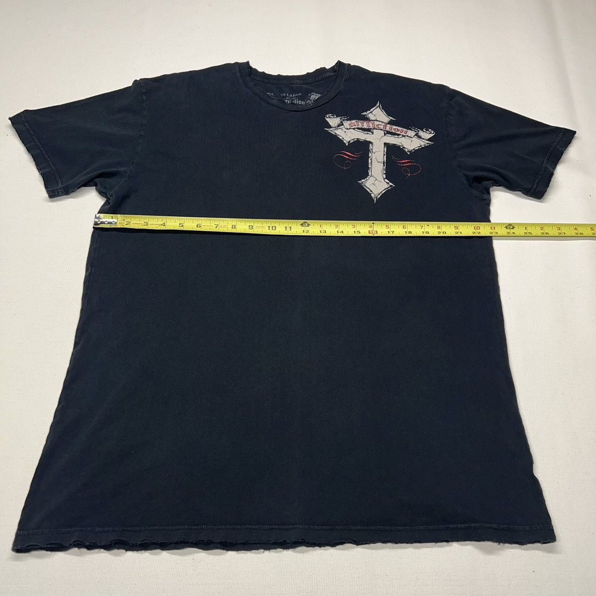 Affliction Affliction Tee Shirt Black Live Fast Skull Wings Cross Punk Size US XXL / EU 58 / 5 - 18 Thumbnail