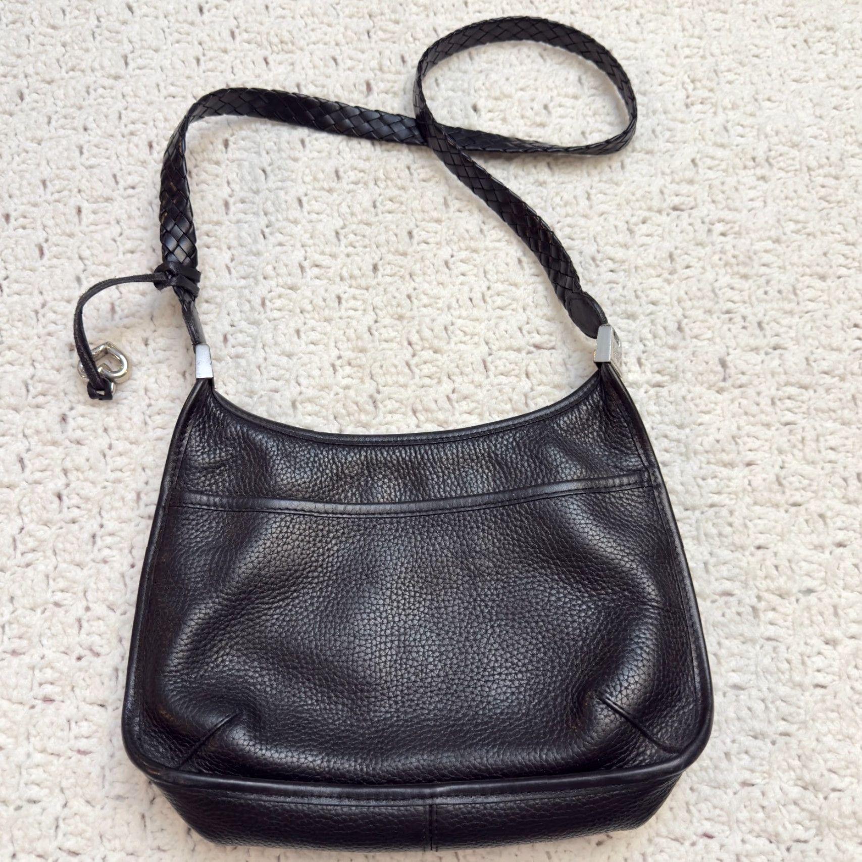 Brighton Brighton Donna Shoulder Bag Purse Womens Vintage Black Croc Embossed Pattern Bag Chalk? Size ONE SIZE - 7 Thumbnail