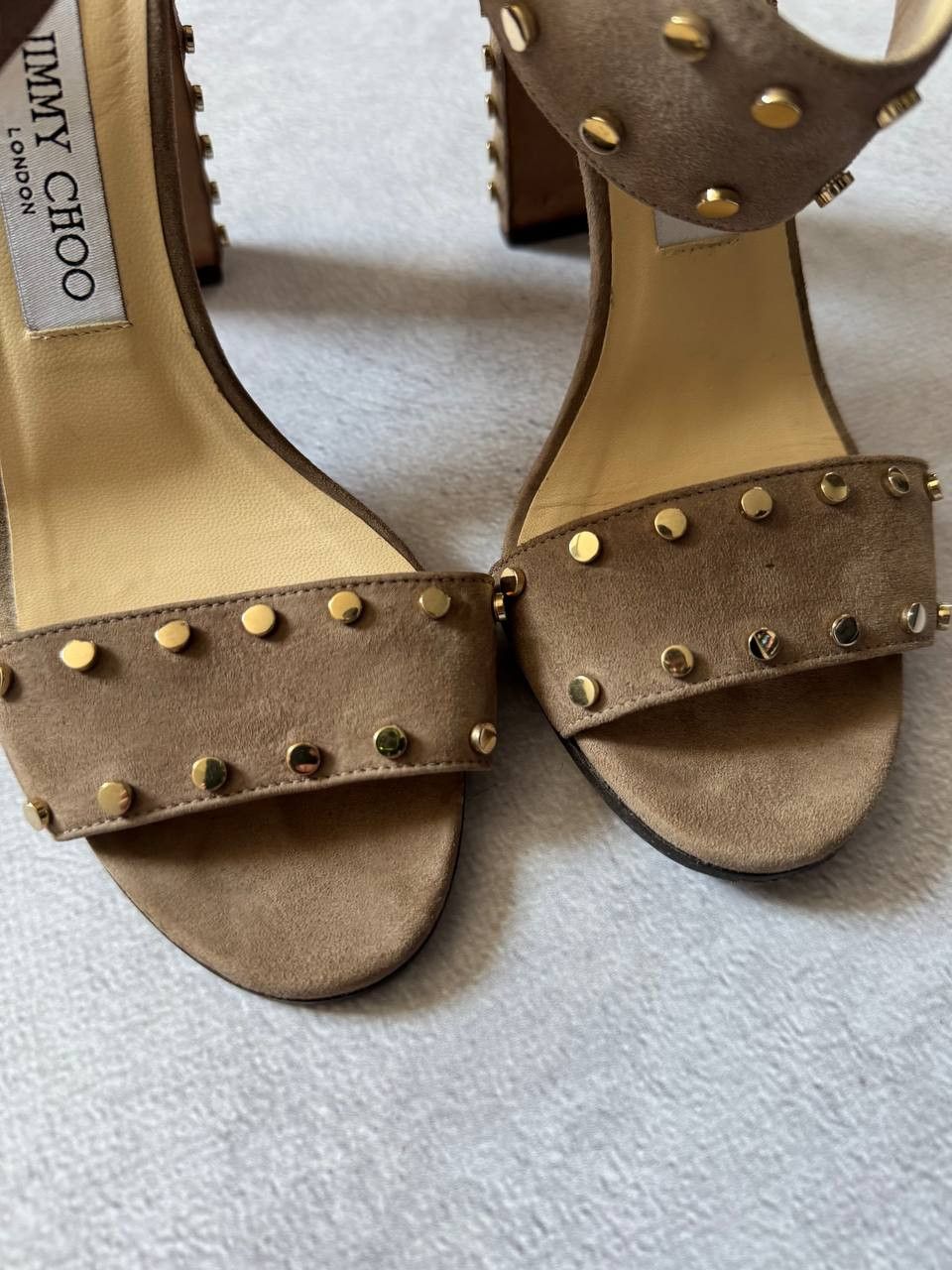Jimmy Choo Jimmy Choo Studded Suede Block Heel Sandals Size 38 Size US 8 / IT 38 - 5 Thumbnail