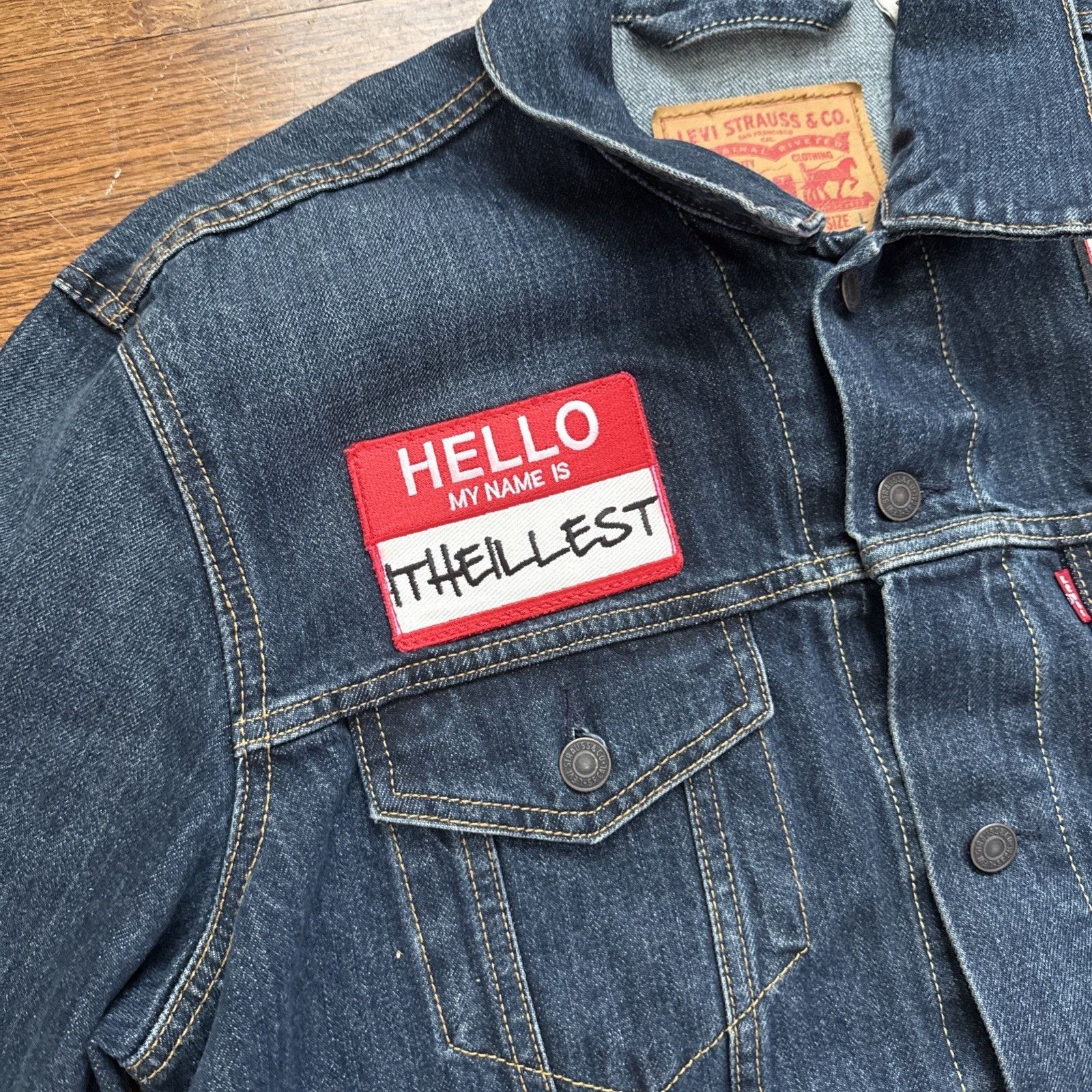 Levi's Custom Levi’s Denim Trucker Jacket With Patches Size L C5 Size US L / EU 52-54 / 3 - 2 Thumbnail
