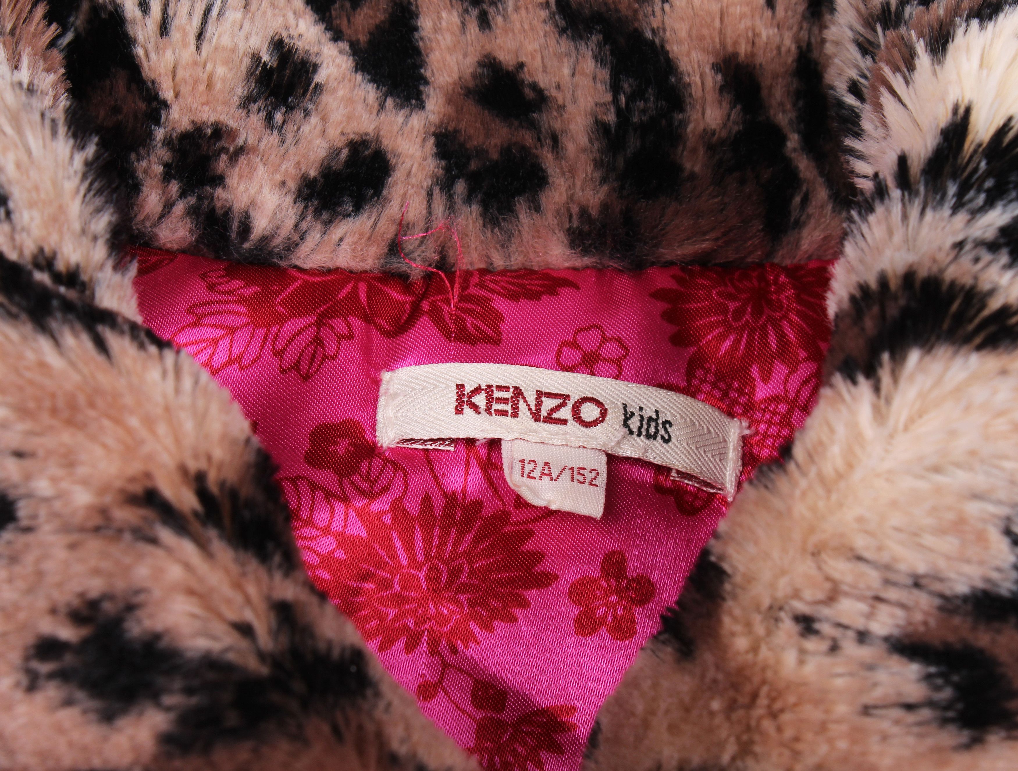 Kenzo Kenzo Kids Leopard Faux Fur Coat Jacket 12A Size XXS / US 00 / IT 34 - 5 Thumbnail