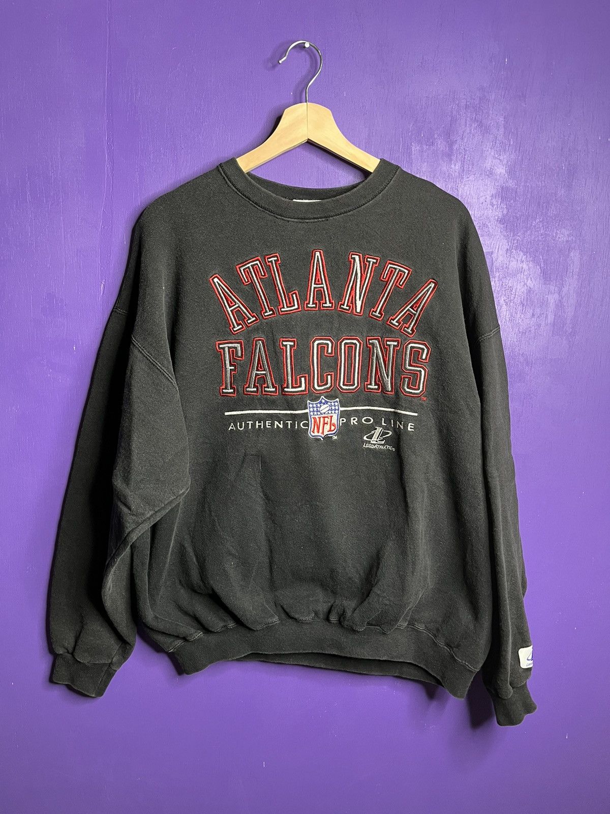 Vintage 80s Atlanta Falcons Sweatshirt Men XL NFL Football Neon