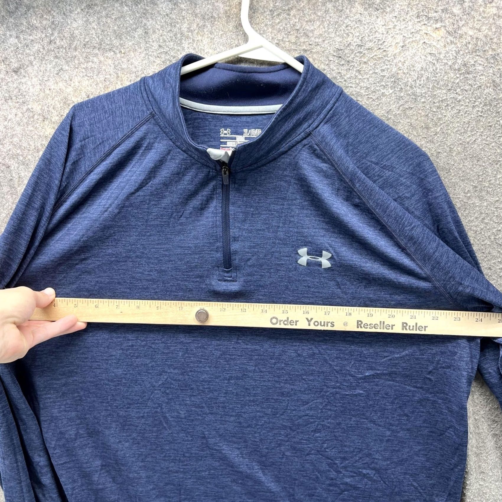 Under Armour Under Armour Pullover Mens XL Blue HeatGear Quarter Zip Long Sleeve Athletic Shirt Size US XL / EU 56 / 4 - 5 Thumbnail