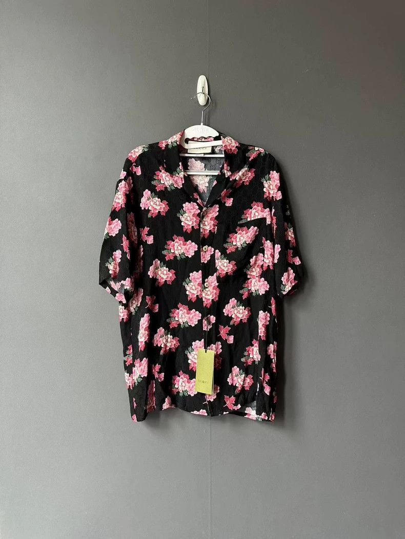 Gucci Gucci Full-print dark-patterned short-sleeved shirt Size US S / EU 44-46 / 1 - 1 Thumbnail