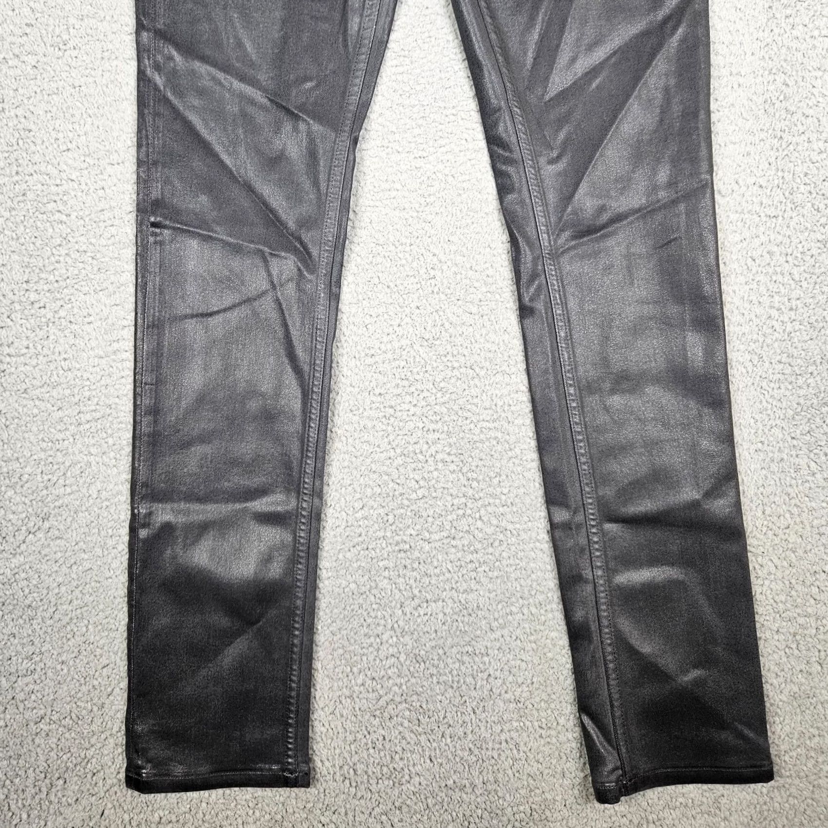 Paige PAIGE Jeans Dark Granite Coated Women's Skinny Size 28 Blacked Black Denim Mid Belted Comfort Regular 28 Jeans Womens Skinny Double-Checked Size 28" / US 6 / IT 42 - 6 Thumbnail