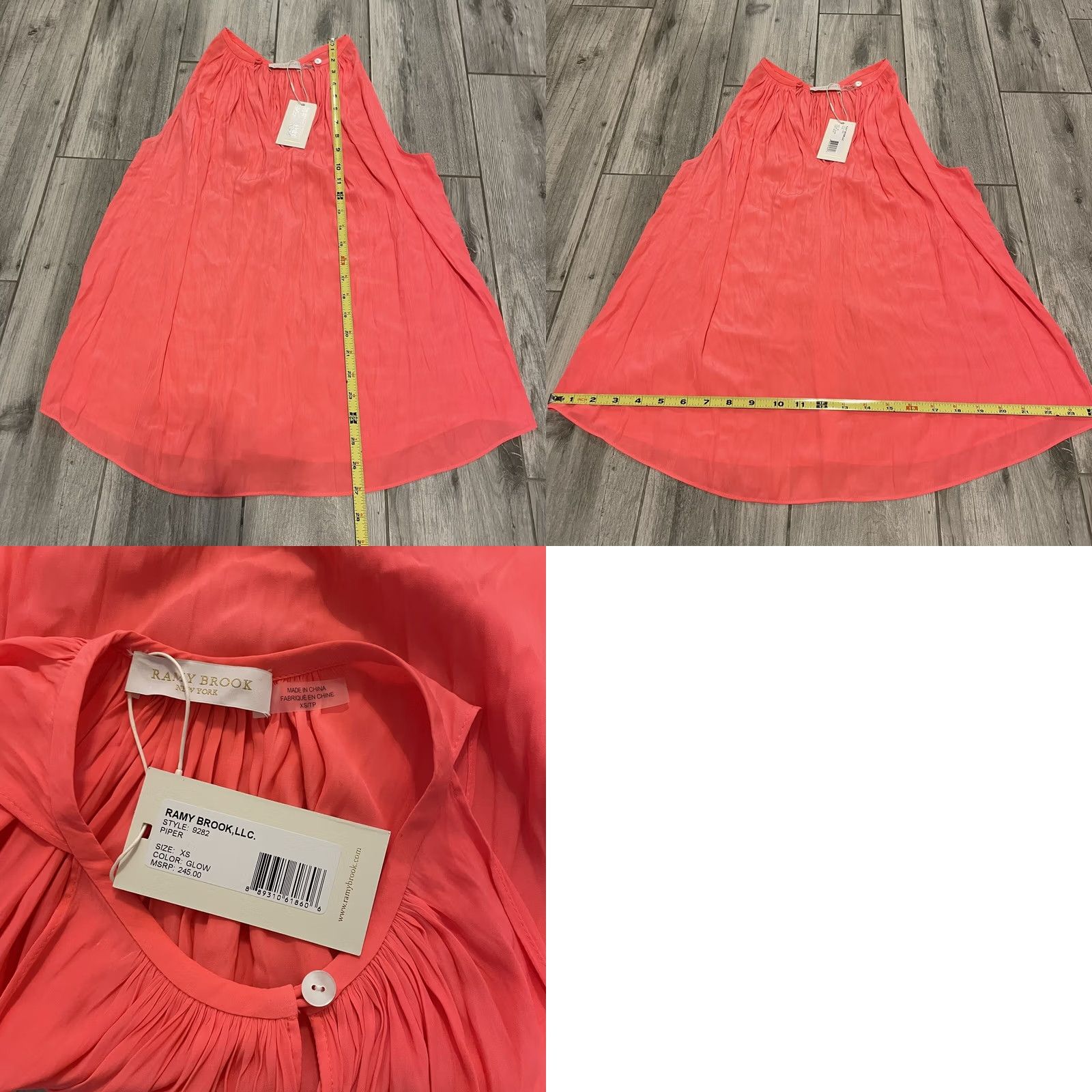Ramy Brook NWT Ramy Brook Draped Pleated Sleeveless Long Halter Piper Top Pink Glow XS Womens XS Pink Ramie Glow Cruise Size XS / US 0-2 / IT 36-38 - 8 Thumbnail