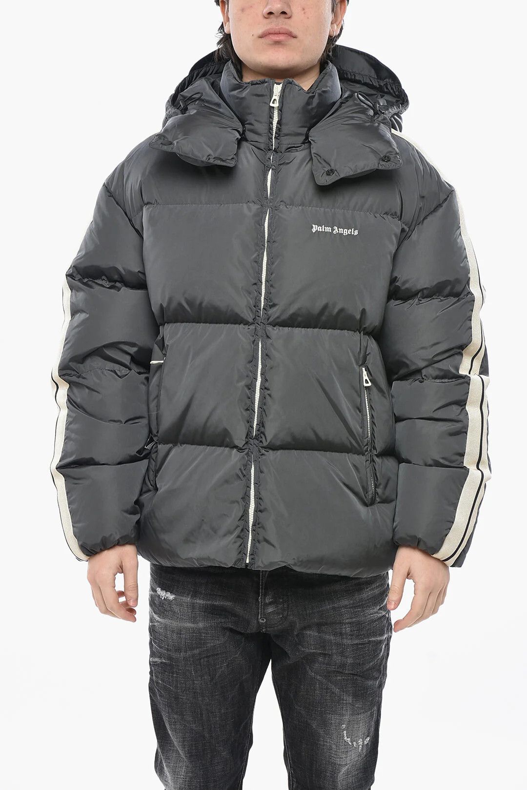 Palm Angels og1mm0326 Nylon Puffer Jacket in Black Size US S / EU 44-46 / 1 - 1 Thumbnail