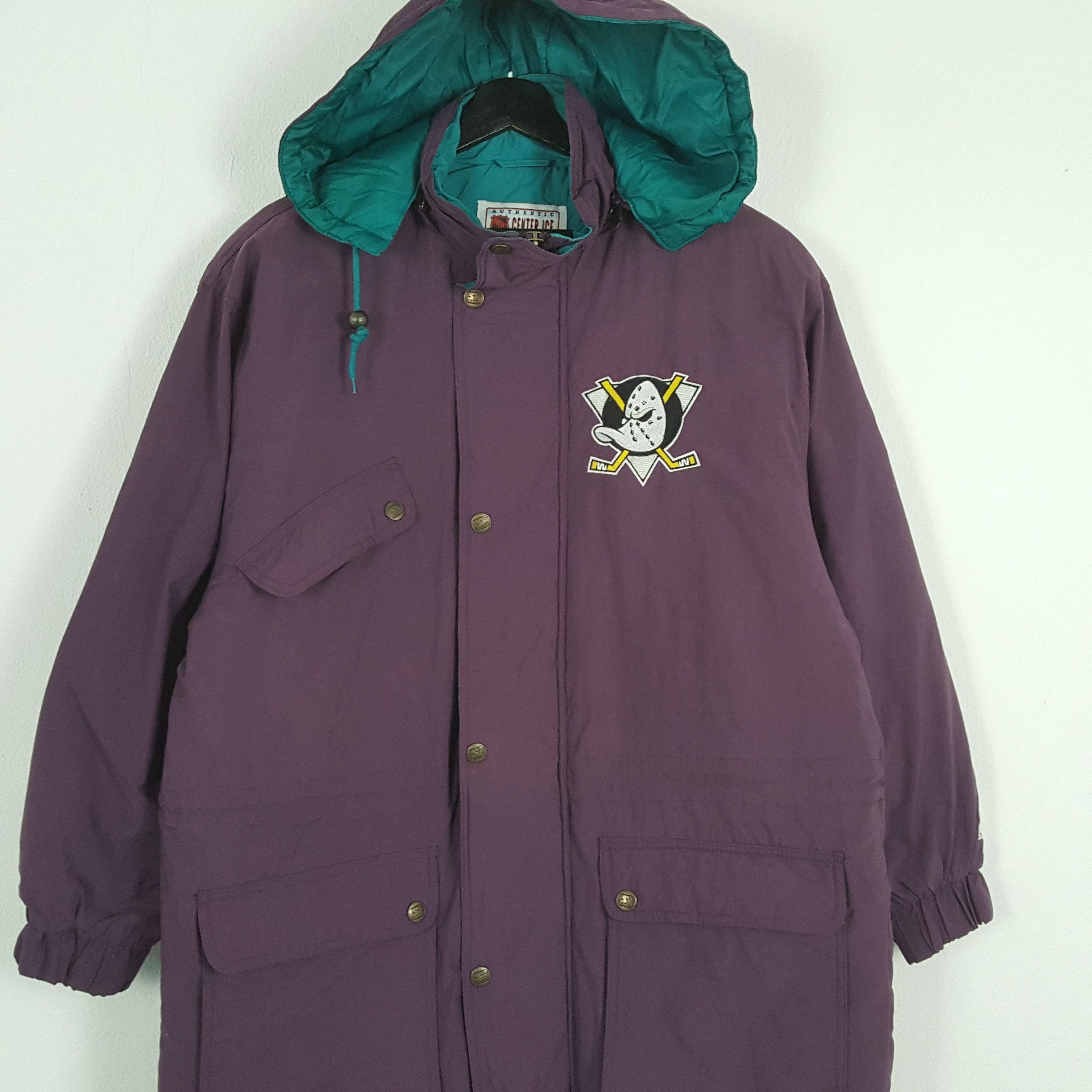 NHL × Starter × Vintage MIGHTY DUCKS NHL Hockey Ice Team Starter Jacket Size US XL / EU 56 / 4 - 2 Thumbnail