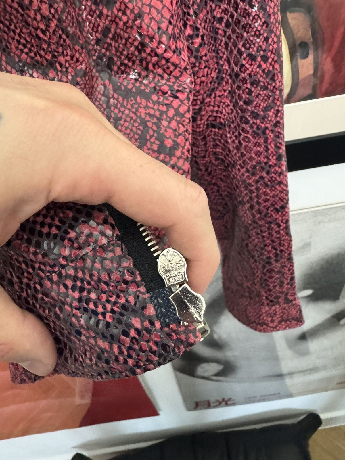 Leather Vintage Y2k Snake Print Leather Jacket Avant Garde Cropped Size US XS / EU 42 / 0 - 8 Thumbnail