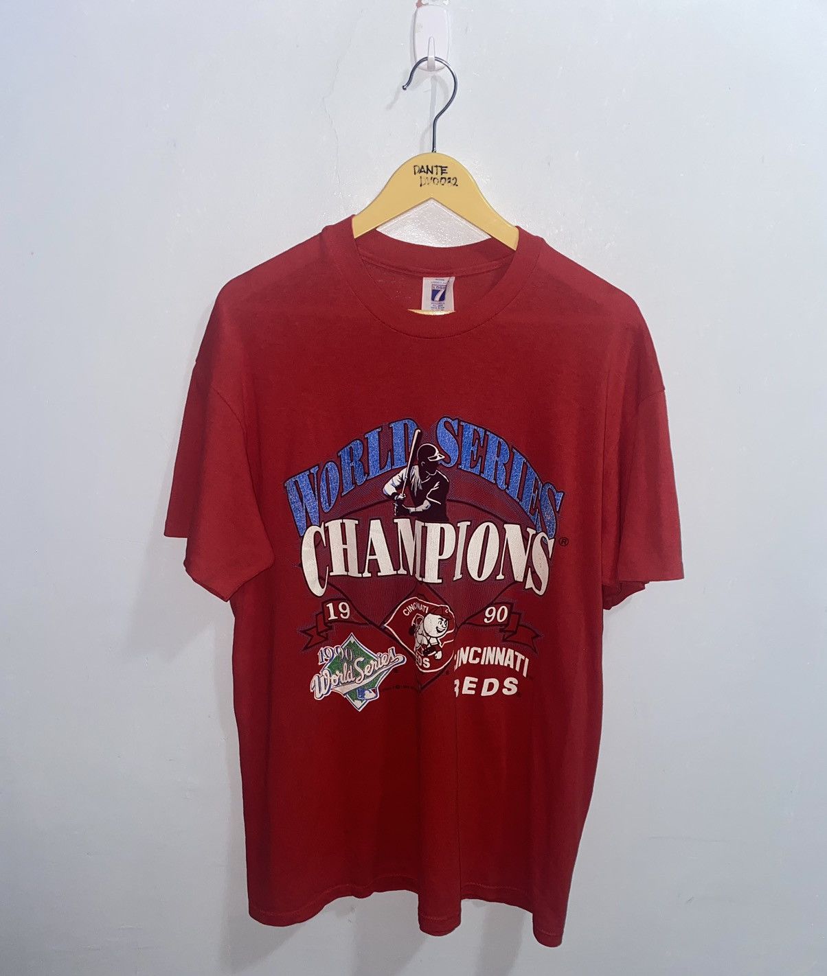 Image of Made In USA x Mlb VTG 1990 Mlb World Series Reds Tee, Men's (Size XL)