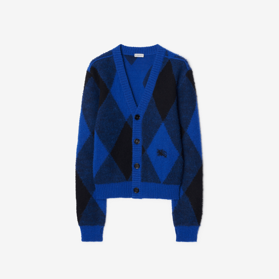Burberry Burberry Argyle Button-Up Wool Knitted Cardigan Size US L / EU 52-54 / 3 - 1 Thumbnail