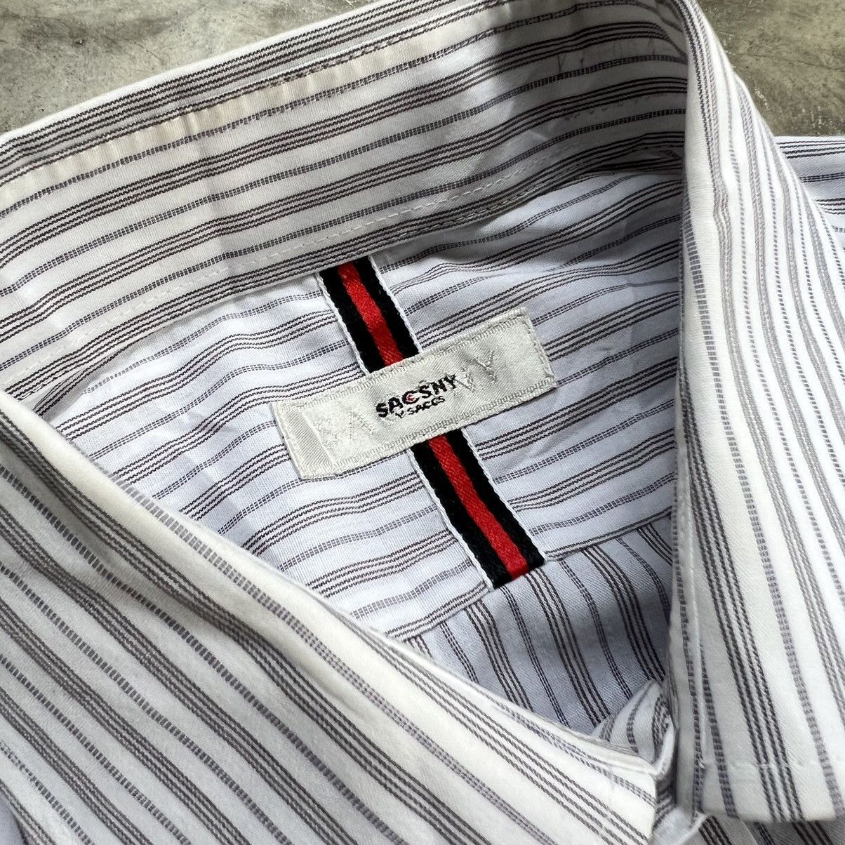 Yohji Yamamoto Sacsny Y’saccs Vertical Stripe Long Sleeve Buttom up Shirt Size US L / EU 52-54 / 3 - 6 Thumbnail