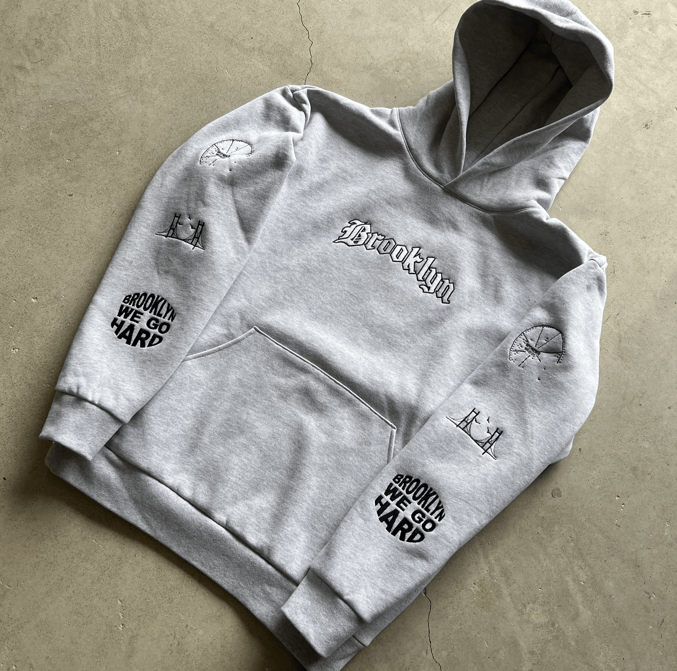 Prolific Brookly We Go Hard Hoodie Gray Embroidered Size US L / EU 52-54 / 3 - 2 Thumbnail
