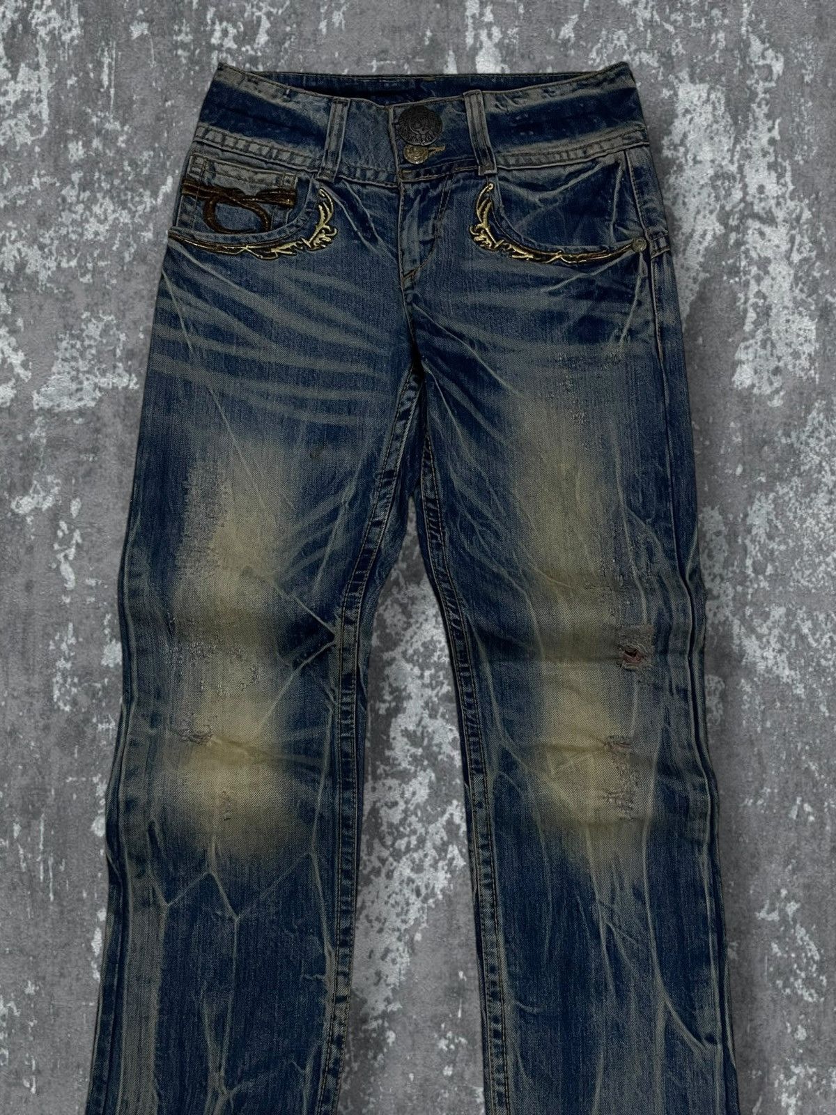 Tornado Mart Vintage 1990s Designer Japan Red Peppers Wax Distressed Size US 27 - 5 Thumbnail