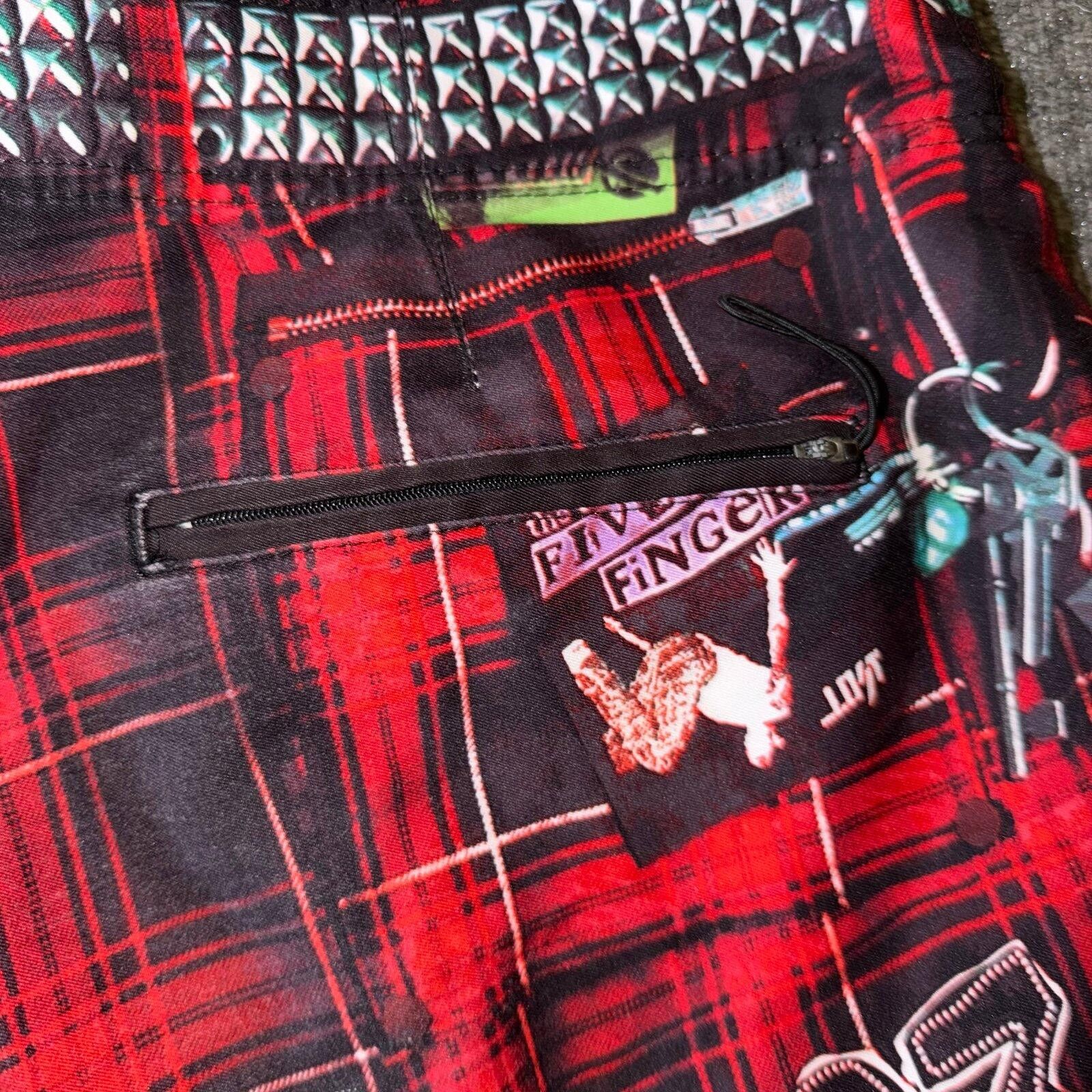 Warren Lotas LOST Enterprises Red Plaid Surf Board Shorts Mens XL Rare Size US 36 / EU 52 - 7 Thumbnail