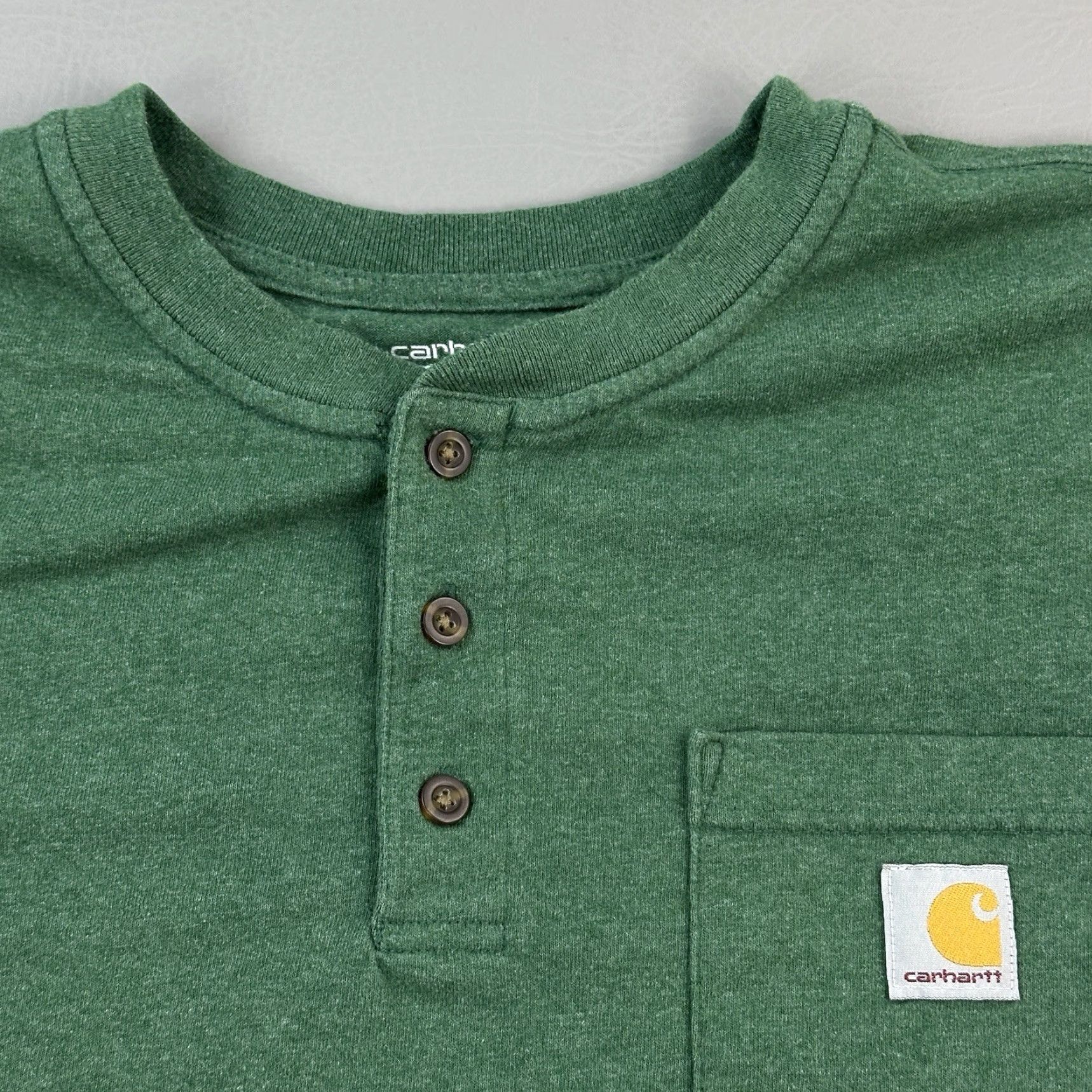 Carhartt Carhartt Shirt Mens XL North Woods Heather Loose Fit Henley Pocket Tee Work Wear Shirt Mens XL North Woods Heather Size US XL / EU 56 / 4 - 4 Thumbnail