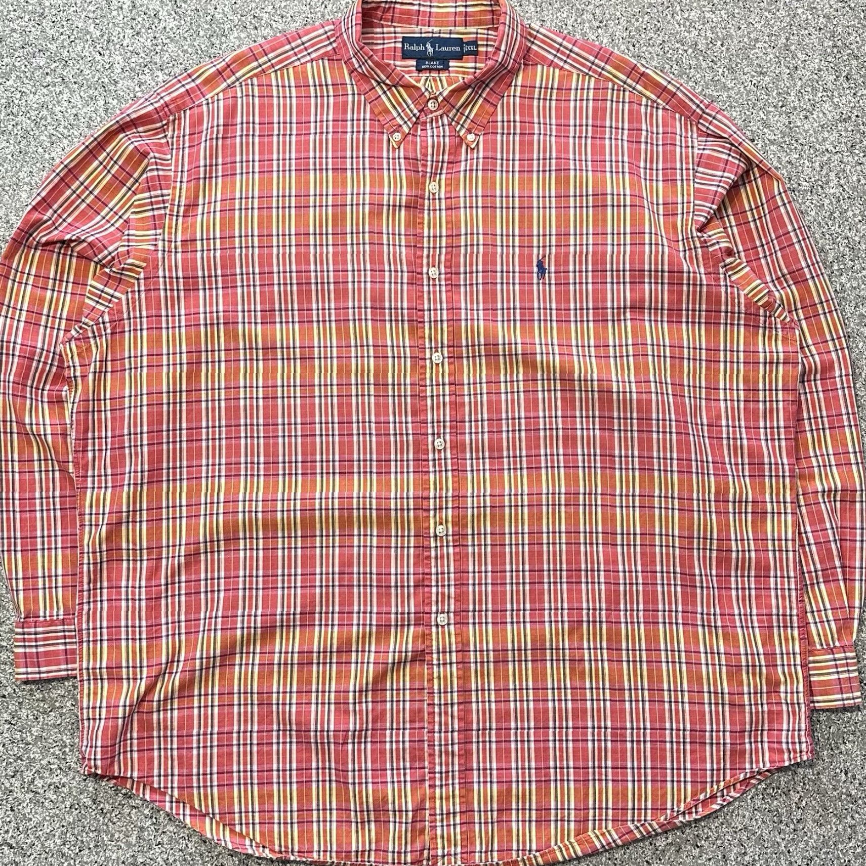 Polo Ralph Lauren Polo Ralph Lauren Shirt Mens 2XL Button-Up Plaid Red Yellow Long Sleeve Cotton Button-Down Classic Fit Size US XXL / EU 58 / 5 - 2 Thumbnail