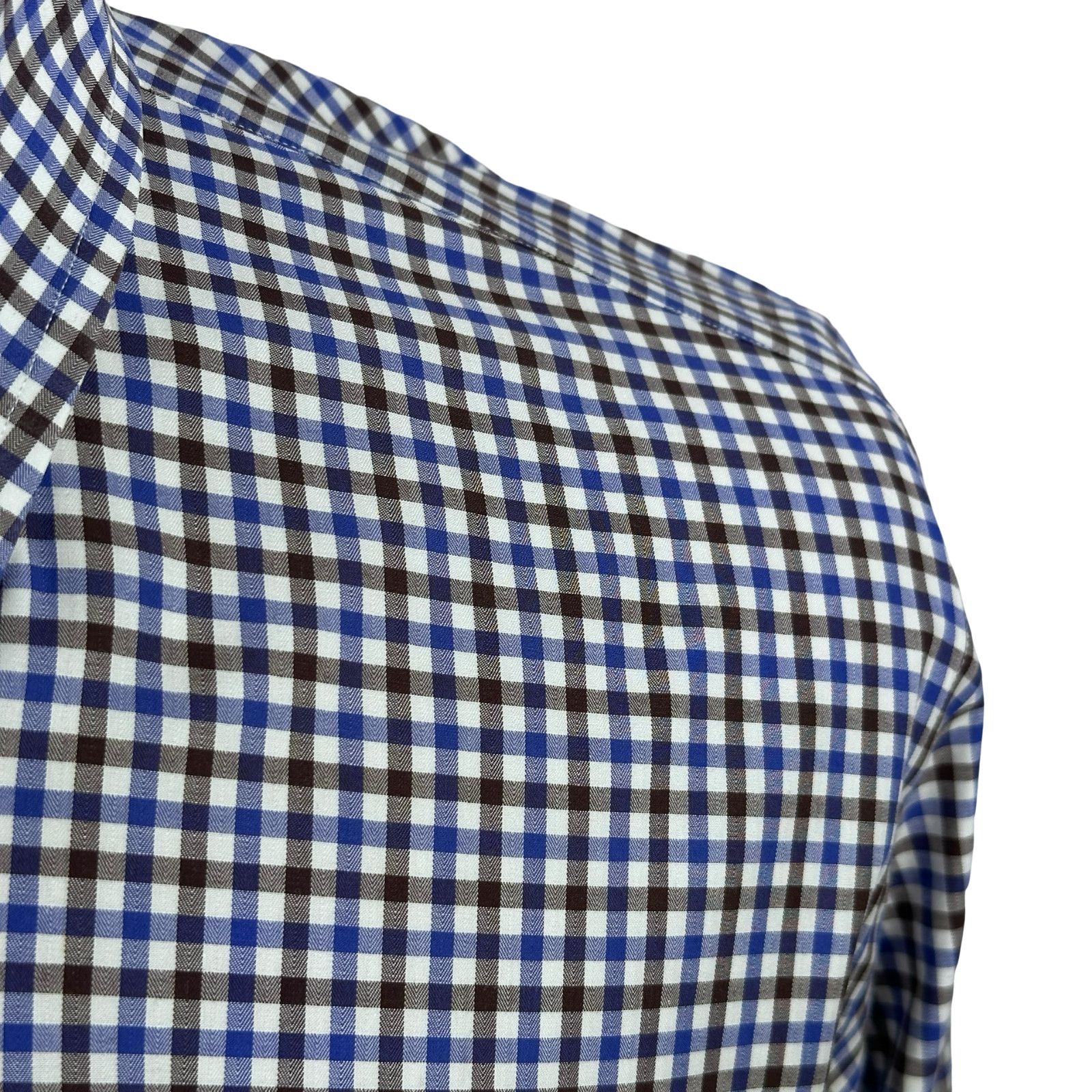 Peter Millar Peter Millar Shirt Mens L White Blue Check Egyptian Cotton Size US L / EU 52-54 / 3 - 3 Thumbnail