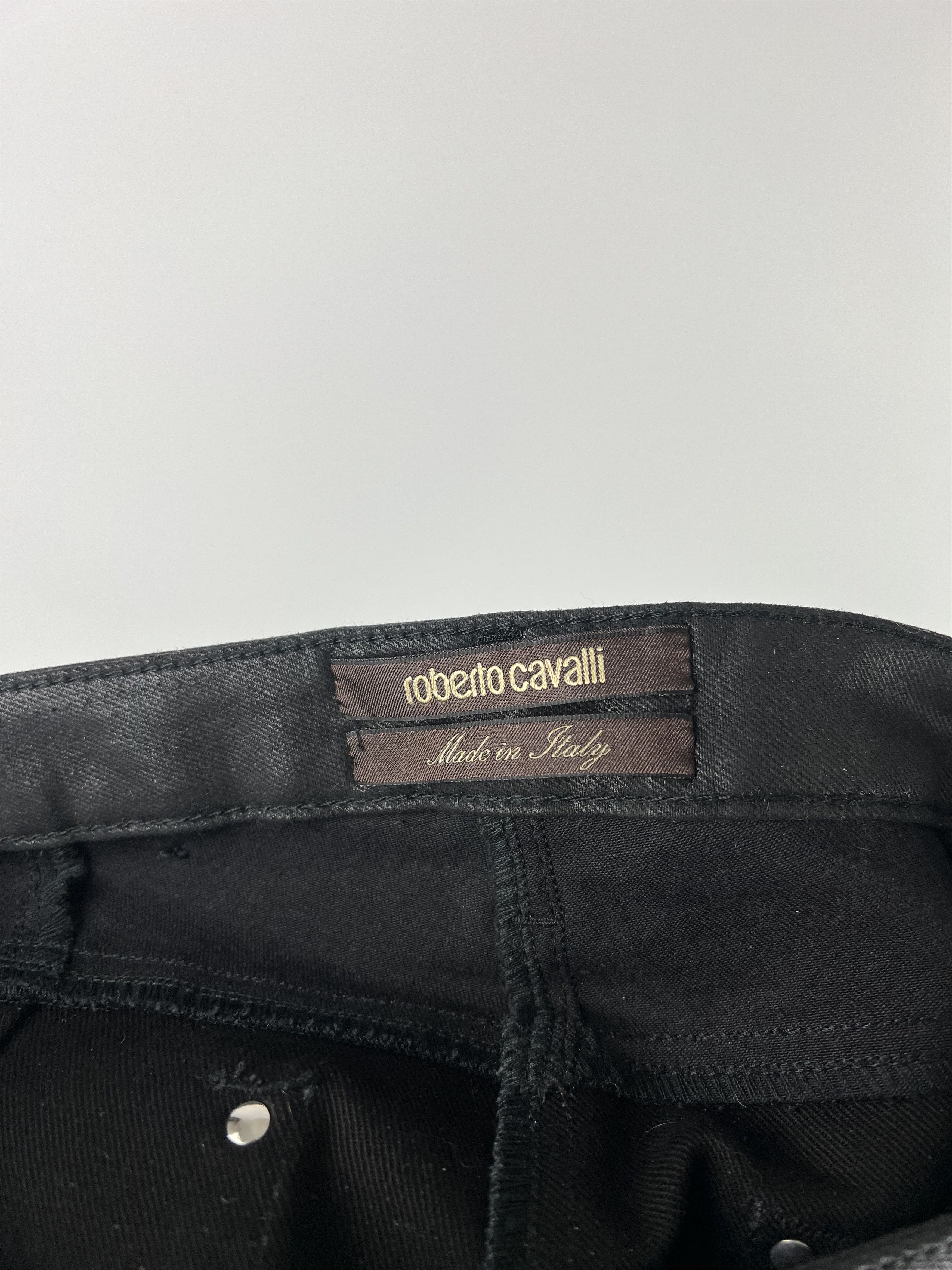 Roberto Cavalli Lace Up Leather Pockets Croco Print Waxed Pants Size IT42 Size 28" / US 6 / IT 42 - 10 Thumbnail
