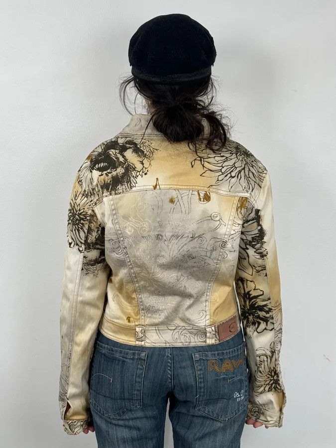 Just Cavalli 2000s Cavalli Beige Floral Buttoned Jacket Size XS / US 0-2 / IT 36-38 - 3 Thumbnail