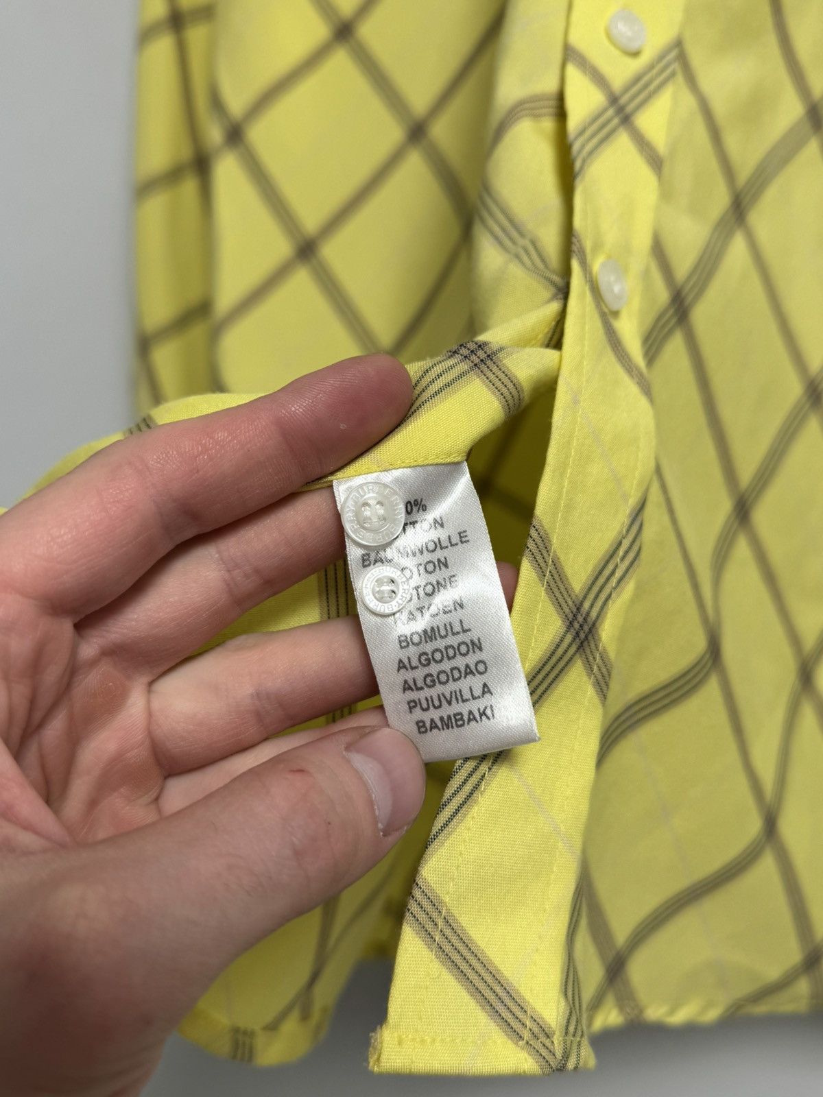 Burberry Burberry Button Up T-Shirt yellov Luxury Size US XL / EU 56 / 4 - 11 Thumbnail