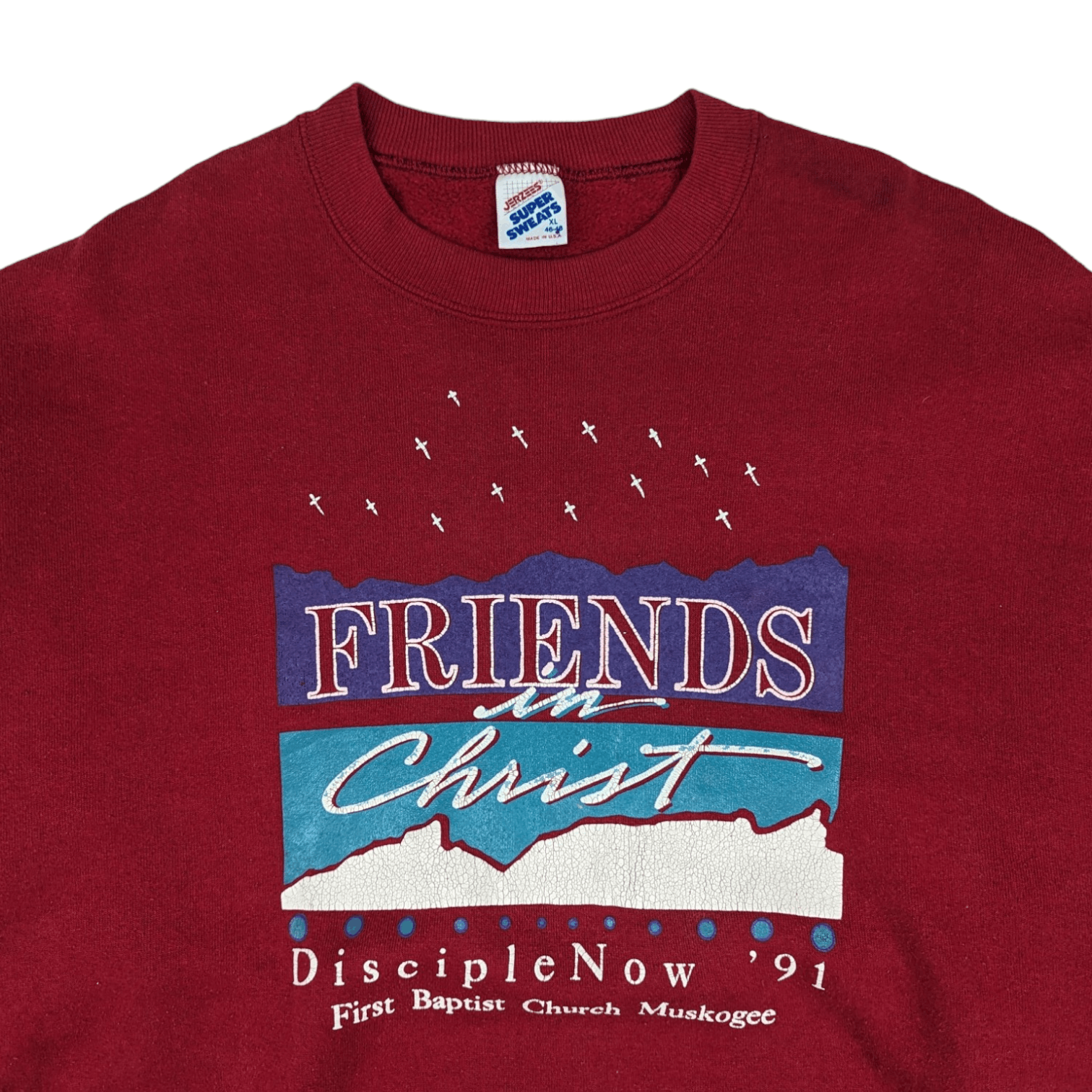 Jerzees Vintage 1991 FRIENDS IN CHRIST Jerzees Jumper Sweatshirt Size US XL / EU 56 / 4 - 4 Thumbnail