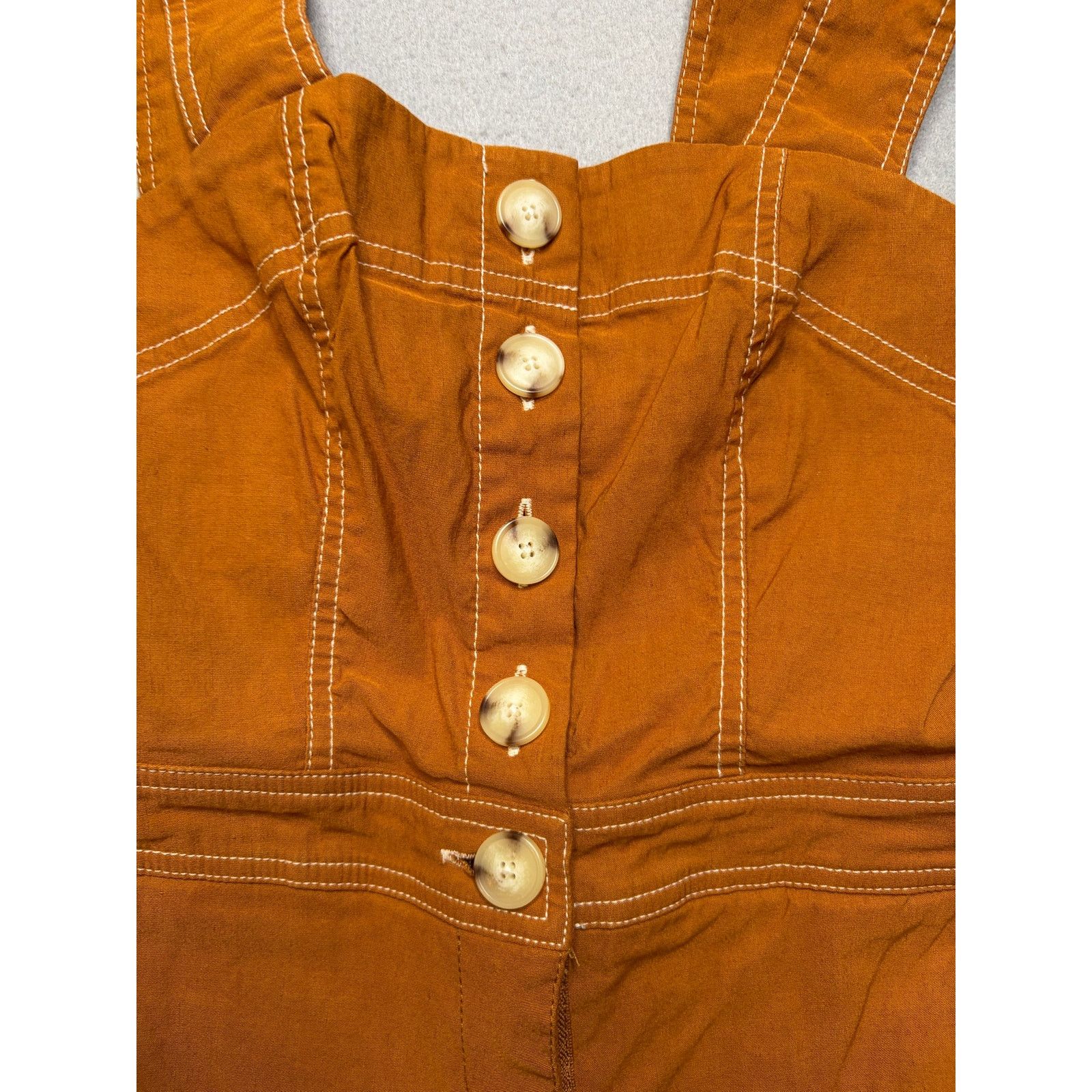Anthropologie Maeve Anthropologie The Colette Jumpsuit Womens US 0 Brown Size 25" / US 0 / IT 36 - 11 Thumbnail