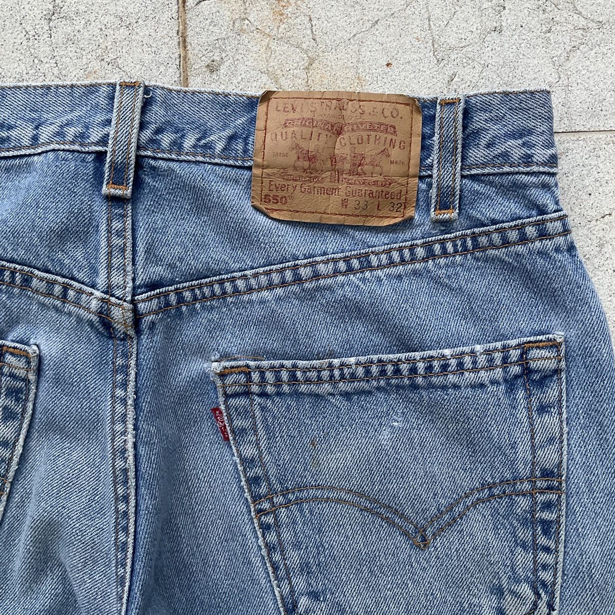 Levi's Vintage Distressed 90s Levi’s 550 Made In USA Denim Pants Size US 33 - 1 Thumbnail
