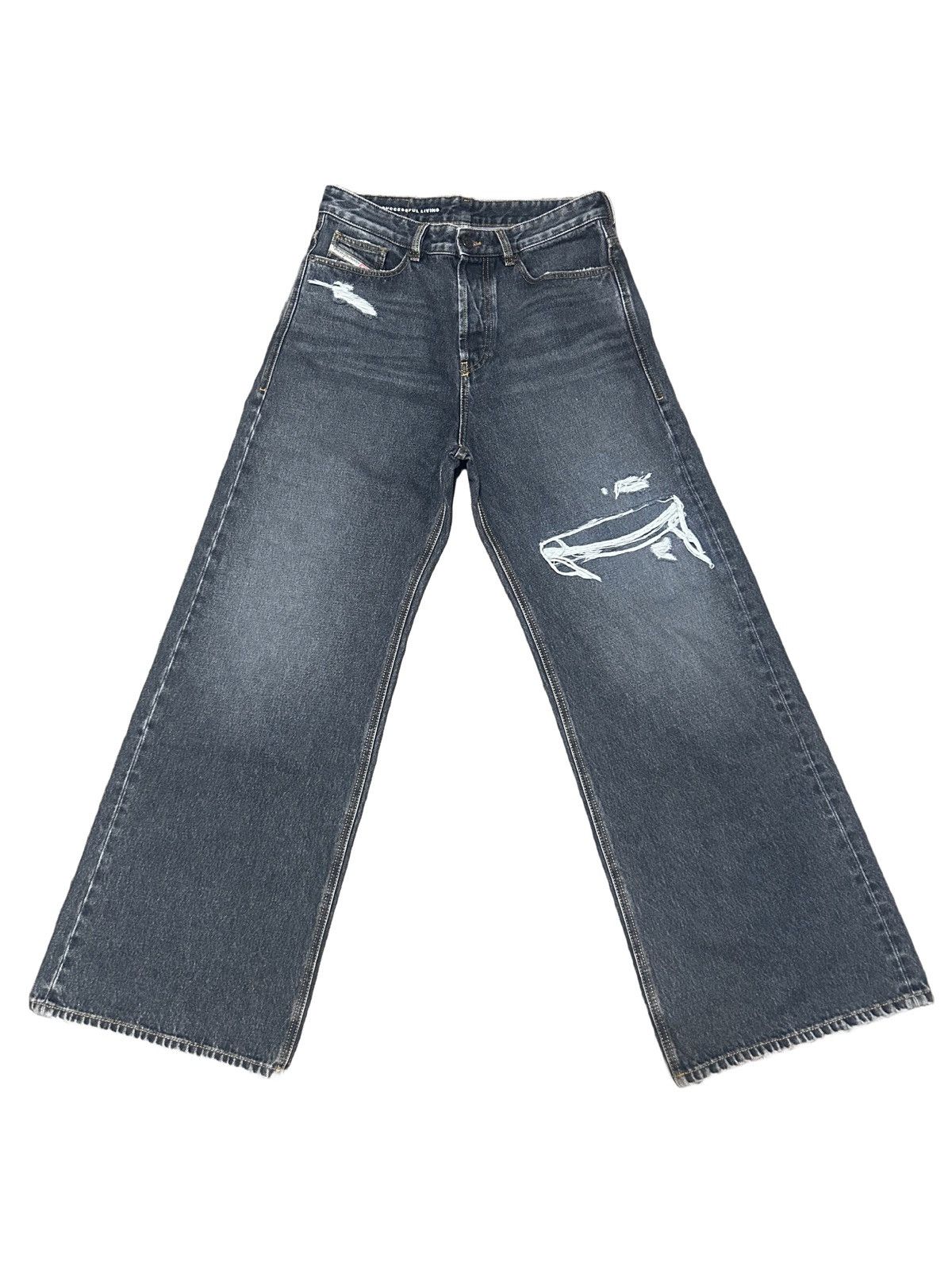 Diesel Relaxed Jeans D-Rise 007f6 Size US 29 - 4 Thumbnail