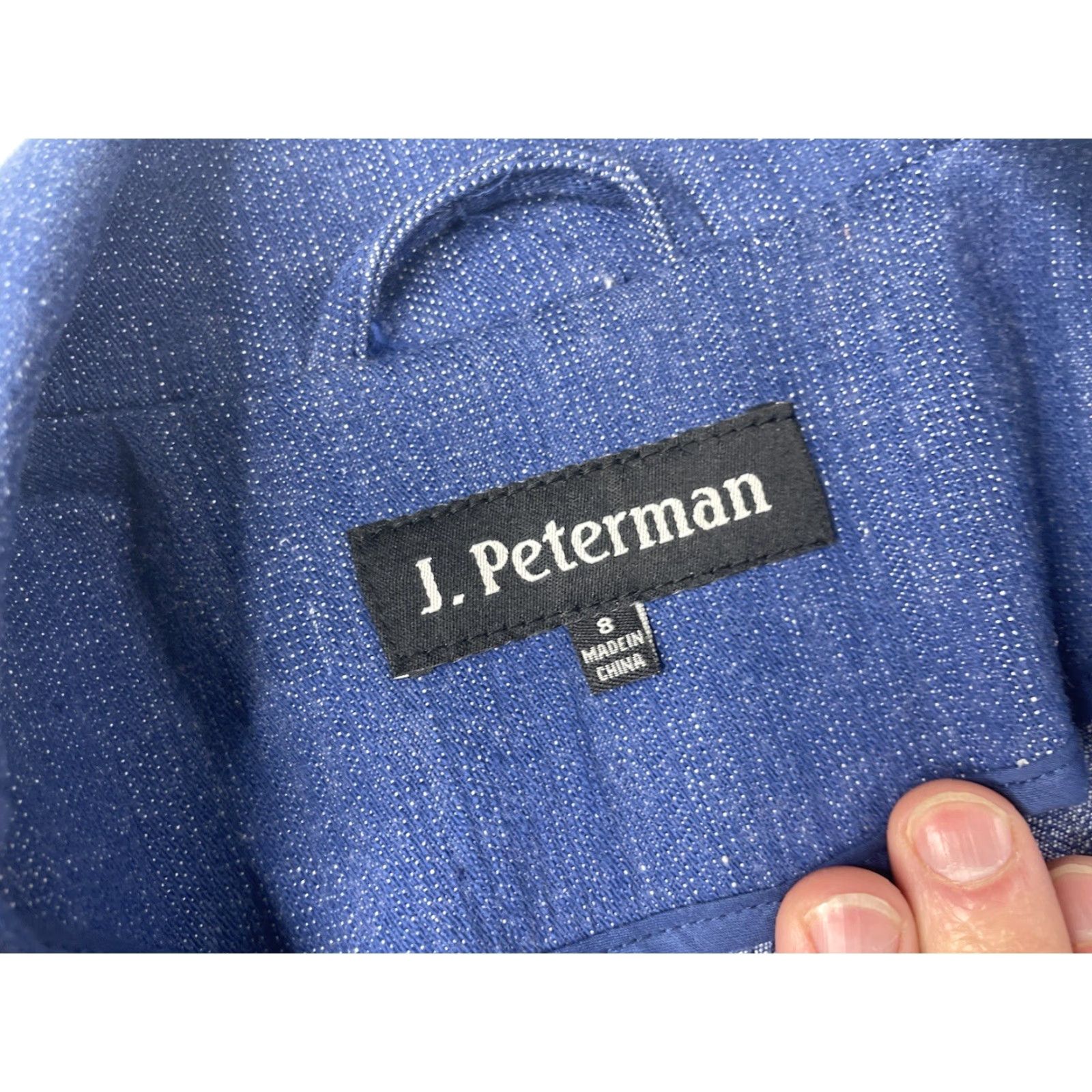 Vintage J Peterman Womens Denim Jacket Blue Pockets Button Long Sleeve Size 8 - Regular - Jacket Size M / US 6-8 / IT 42-44 - 3 Thumbnail