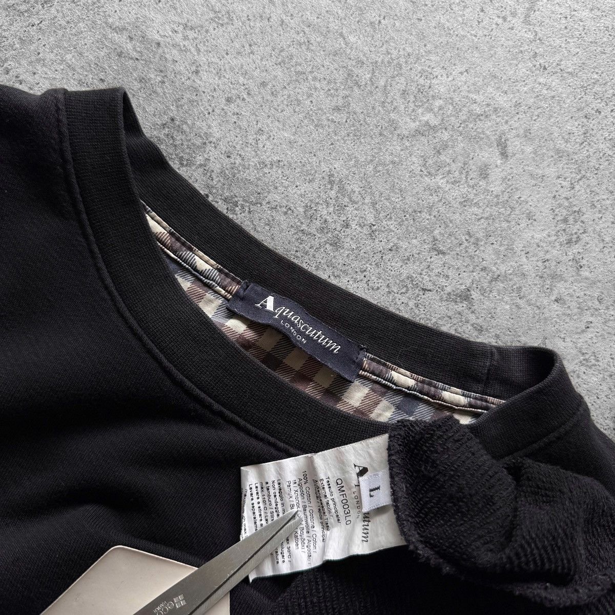 Aquascutum Aquascutum London Mens Sweatshirt Big Logo Black Long Sleeve Size US L / EU 52-54 / 3 - 4 Thumbnail