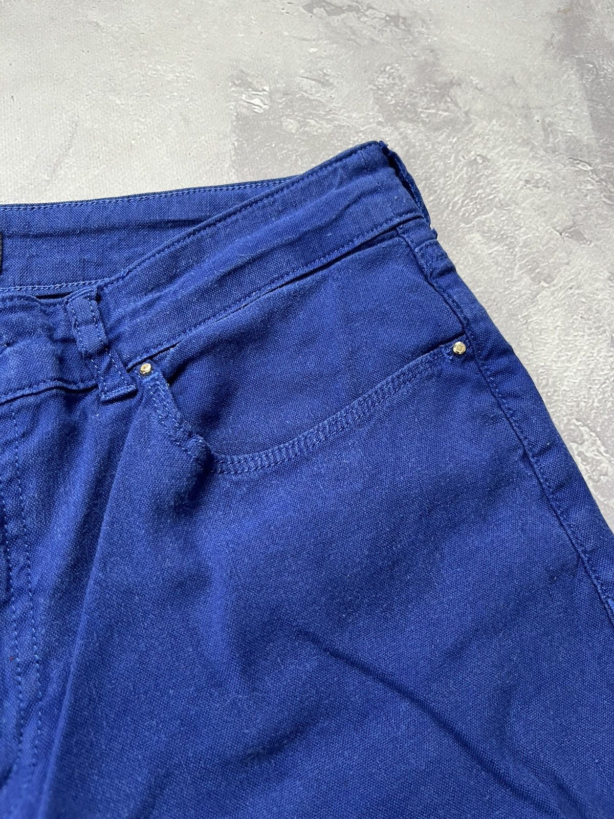 Giorgio Armani Armani Jeans Linen Lino-flex Pants Blue Size 32 Size 32" / US 10 / IT 46 - 4 Thumbnail
