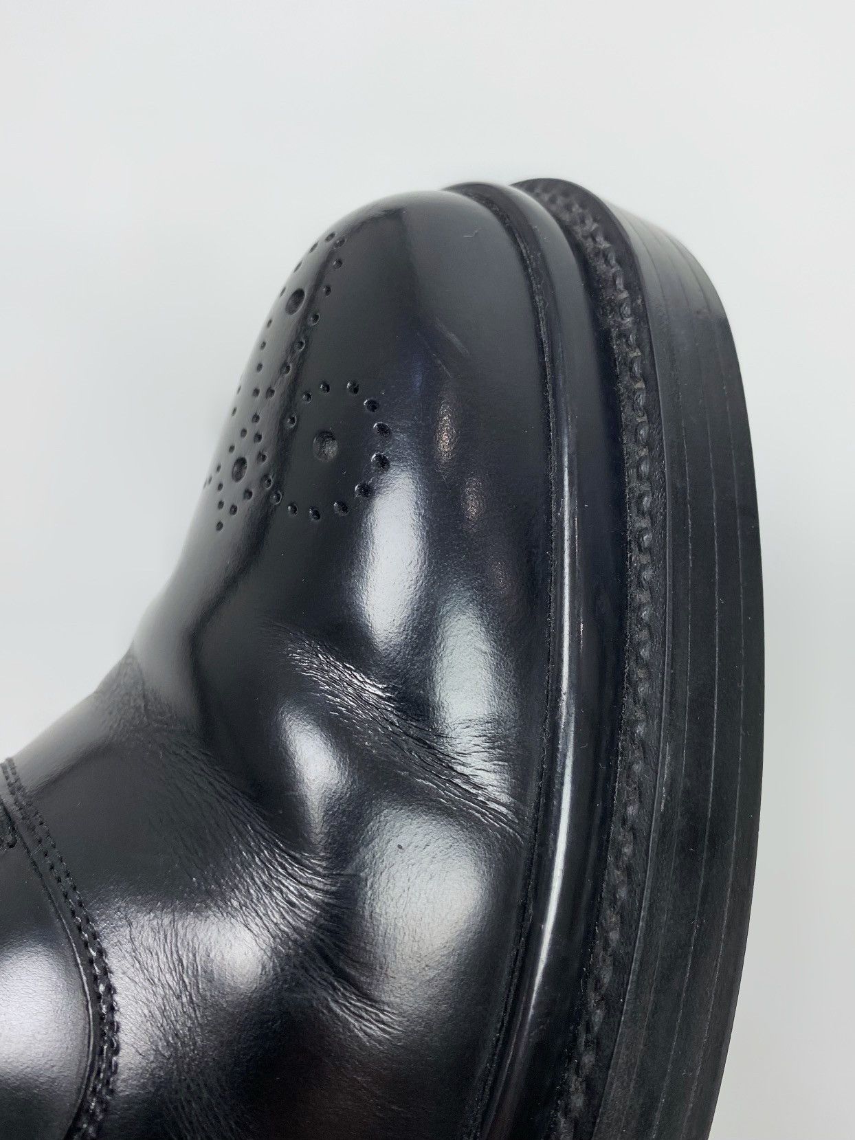 Prada Prada Black Brushed Leather Oxford Shoes Size US 7 / EU 40 - 11 Thumbnail