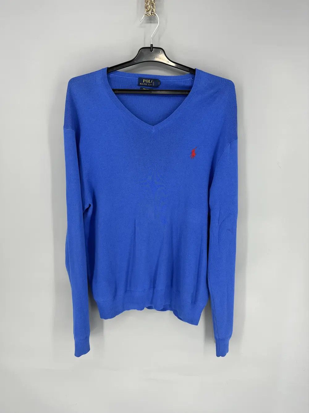 Band Tees Vintage Polo Ralph Lauren V-Neck Sweater 90s Navy Size US XL / EU 56 / 4 - 1 Thumbnail