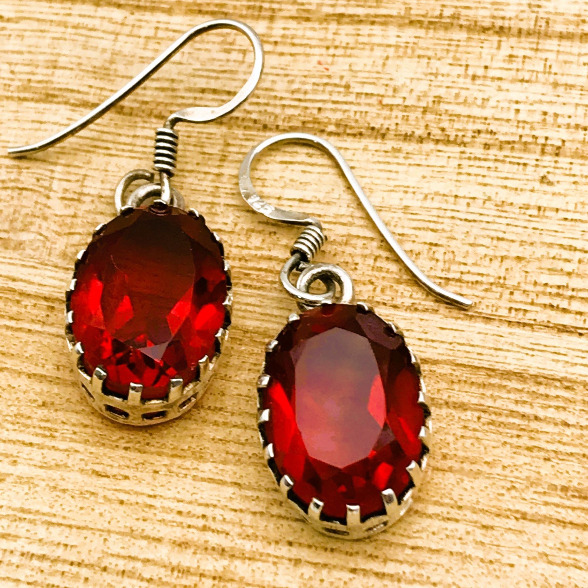 Other Red Garnet Earrings Sterling Silver 925 January Birthstone D Size ONE SIZE - 1 Thumbnail