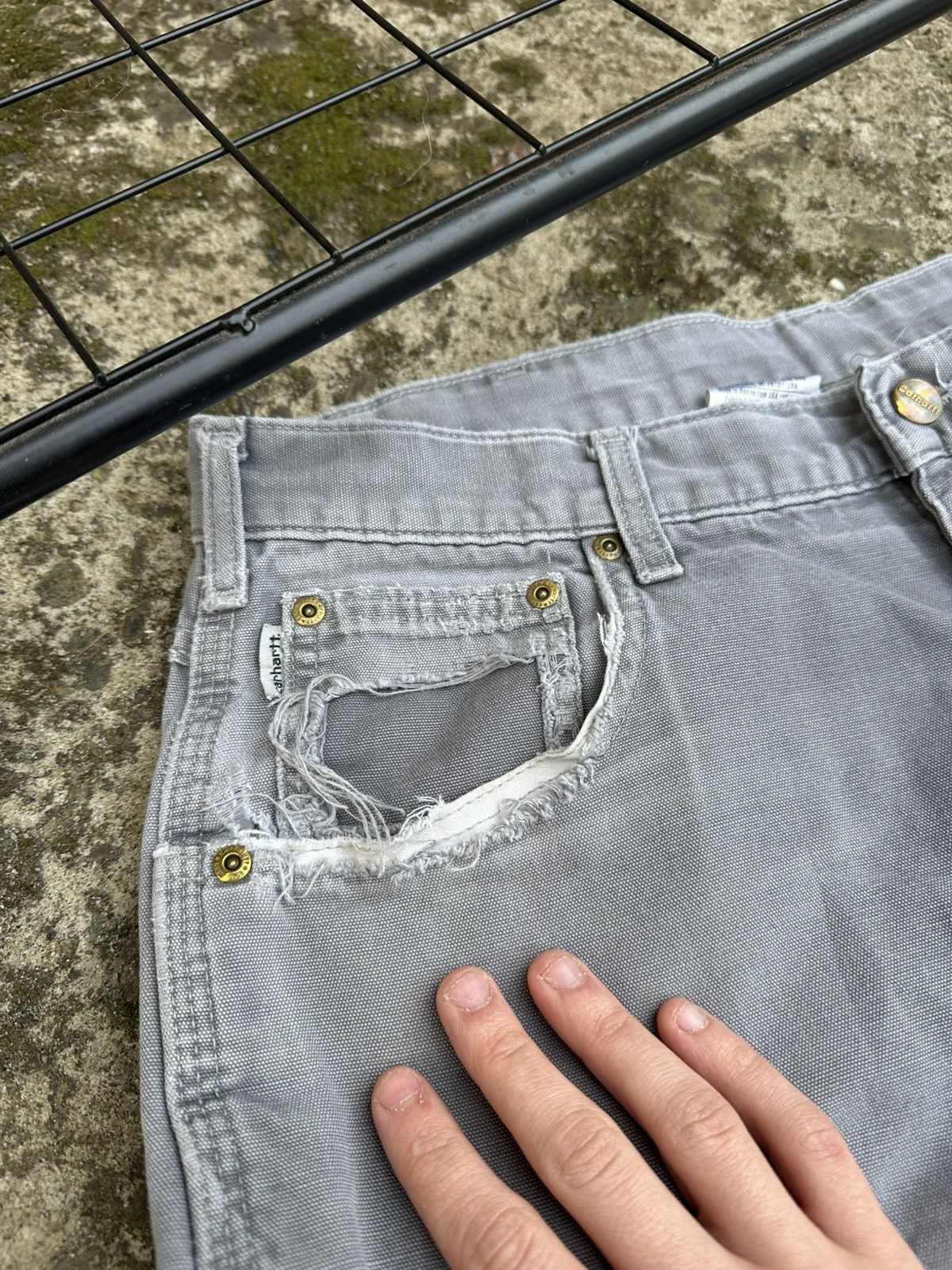 Carhartt × Vintage Vintage Sun faded Carhartt B159 carpenter denim Size US 36 / EU 52 - 4 Thumbnail