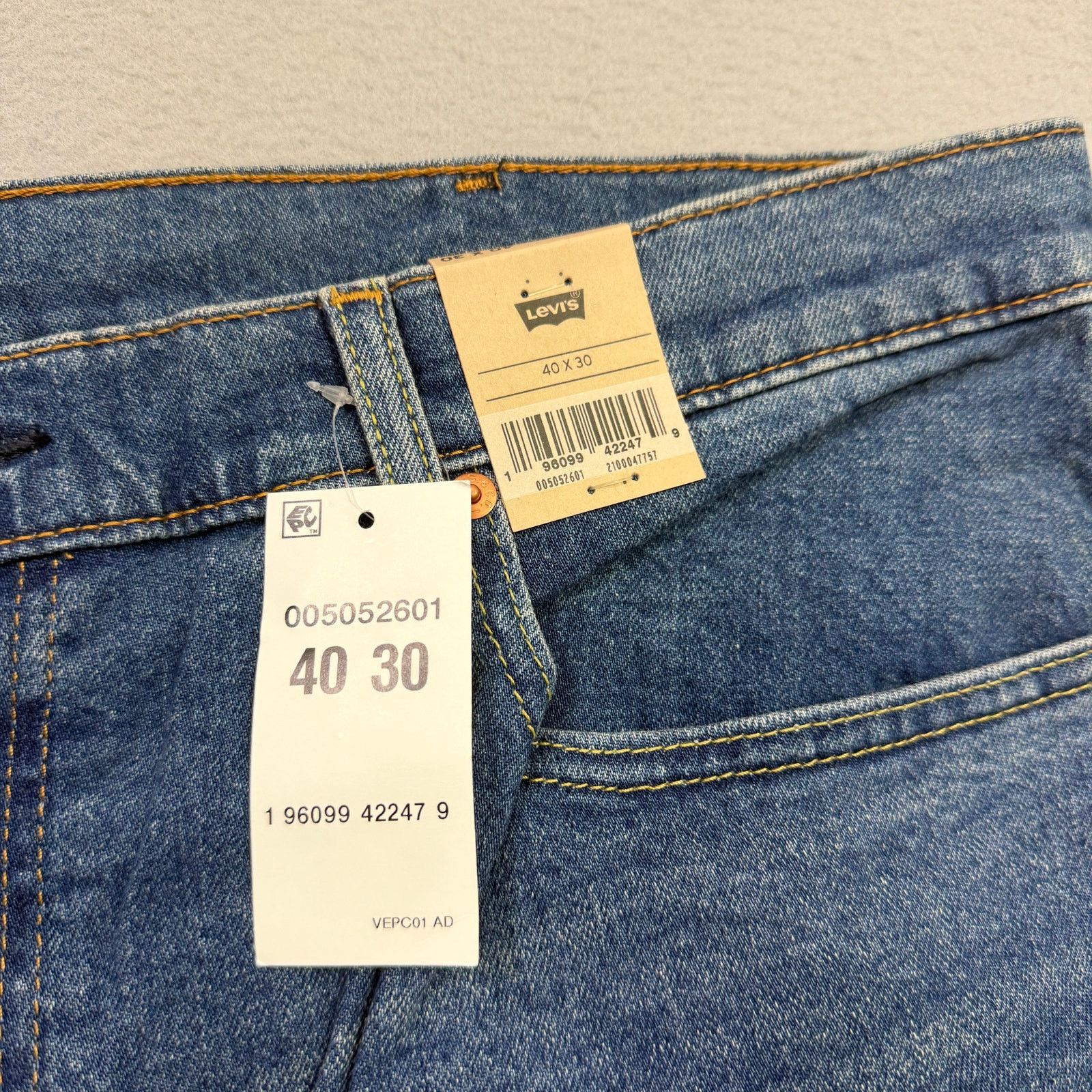 Levi's Levis 505 Jeans Men's 40x30 Blue Regular Fit Straight NEW Size US 40 / EU 56 - 3 Thumbnail