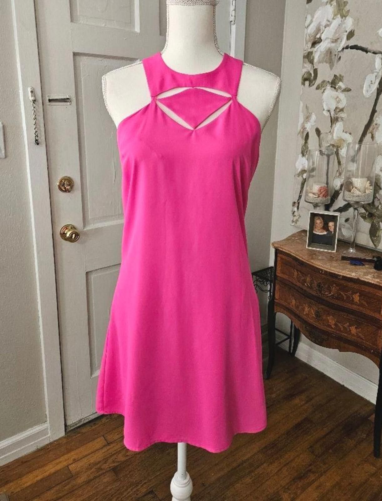 Designer Gianni Bini Bubblegum Dress with Stylish Cutout Detail #H116 Size S / US 4 / IT 40 - 1 Thumbnail